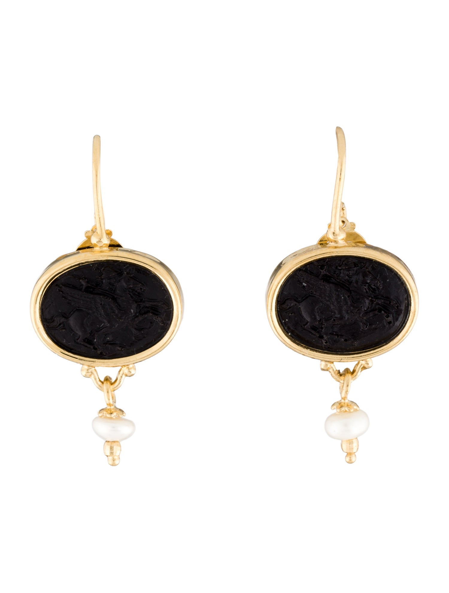 Tagliamonte Pearl & Resin Cameo Drop Earrings