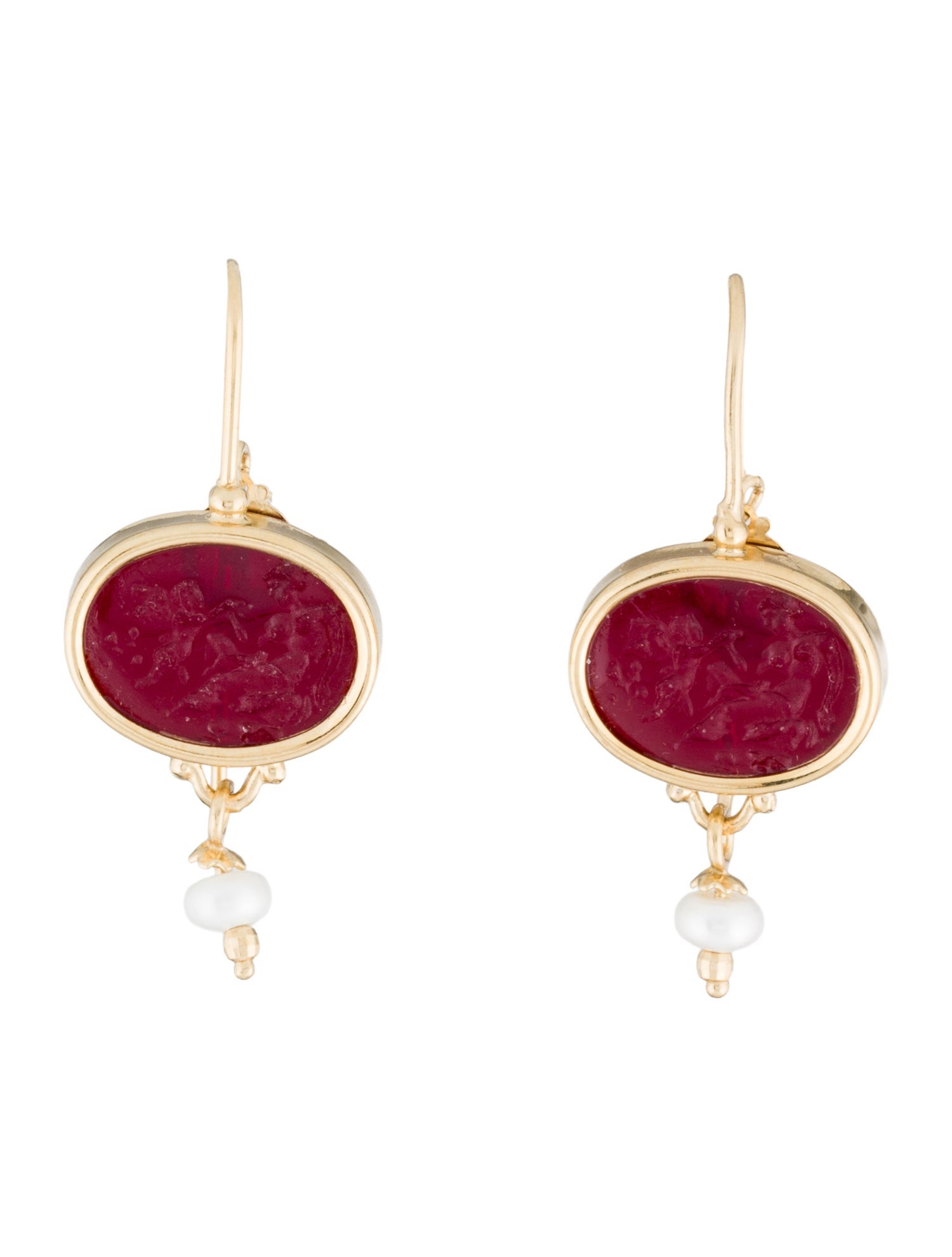 Tagliamonte Pearl & Venetian Cameo Drop Earrings