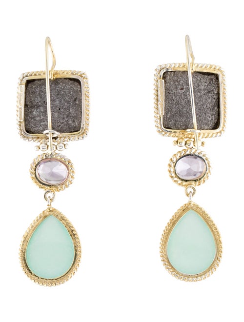 Tagliamonte Venetian Dyed Quartzite & Amethyst Flower Drop Earrings