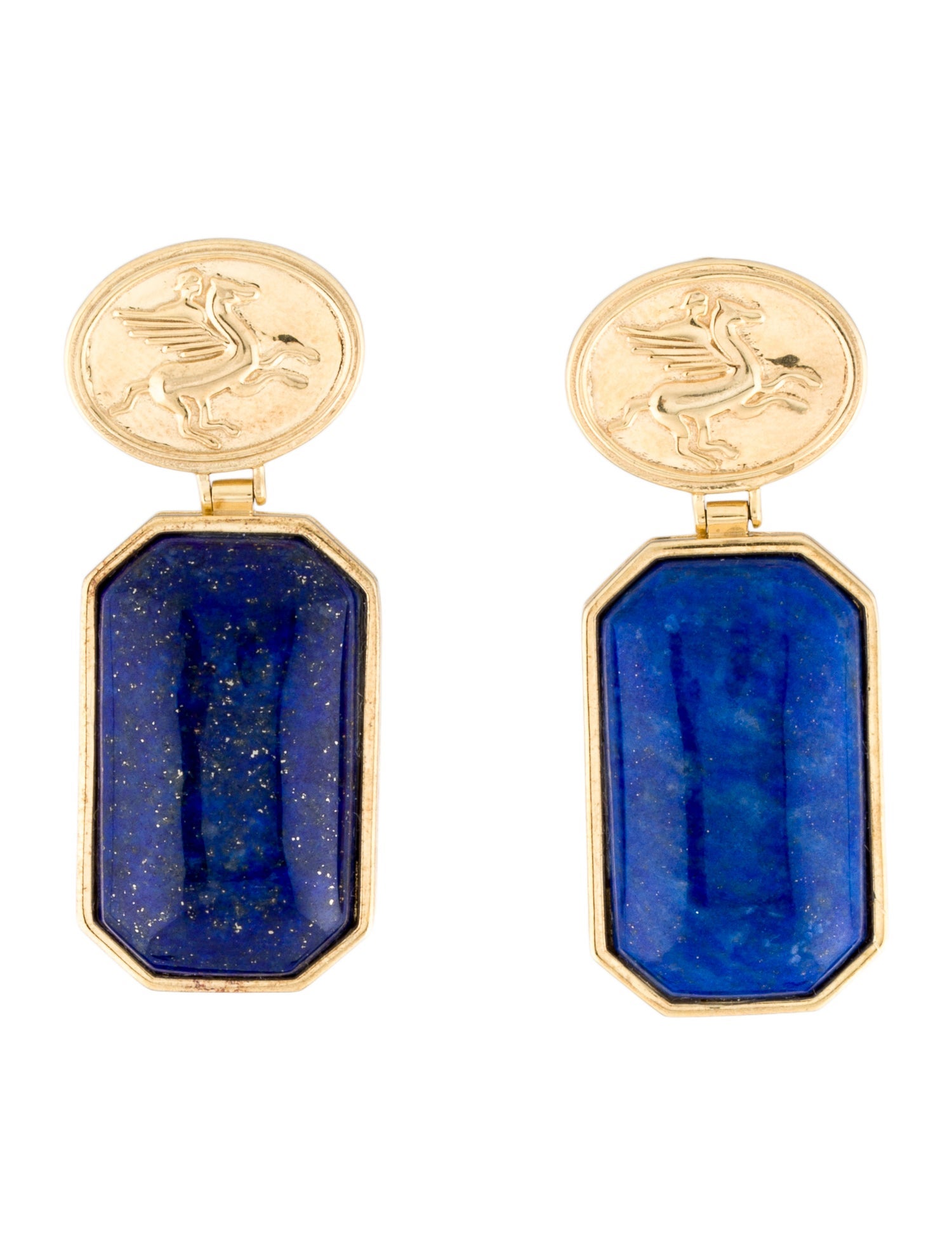 Tagliamonte Lapis Lazuli Pegasus Cameo Drop Earrings