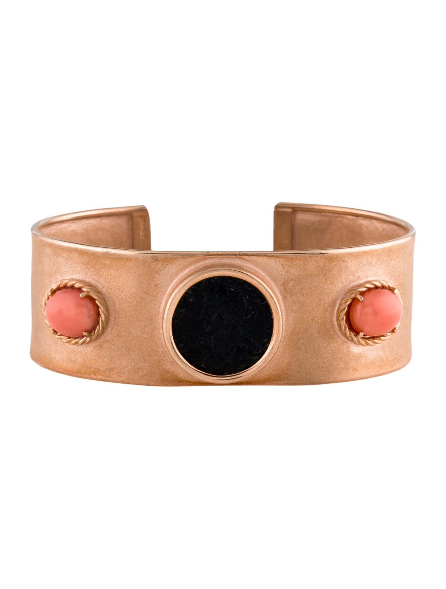 Tagliamonte Coral & Onyx Coin Cuff