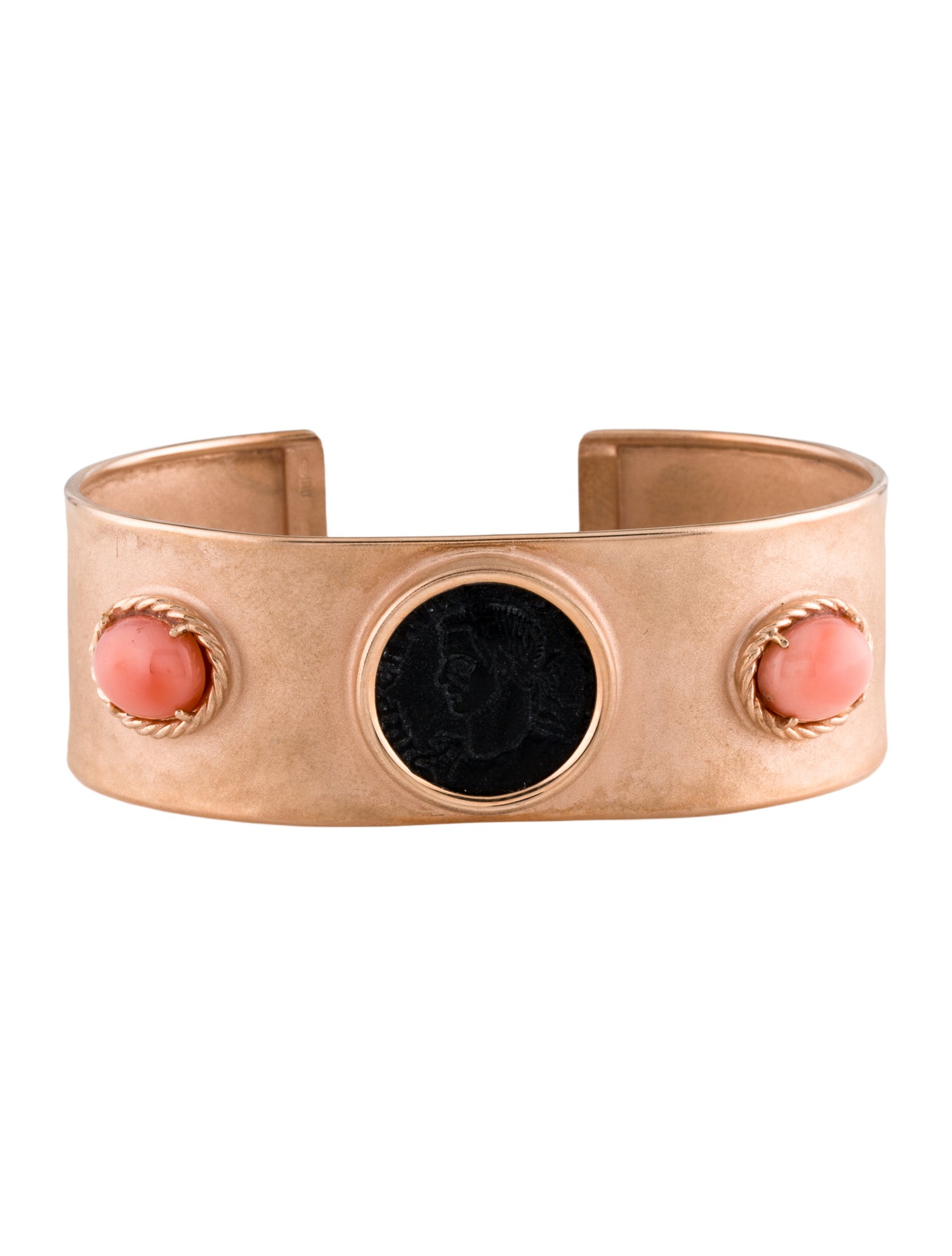 Tagliamonte Coral & Onyx Coin Cuff