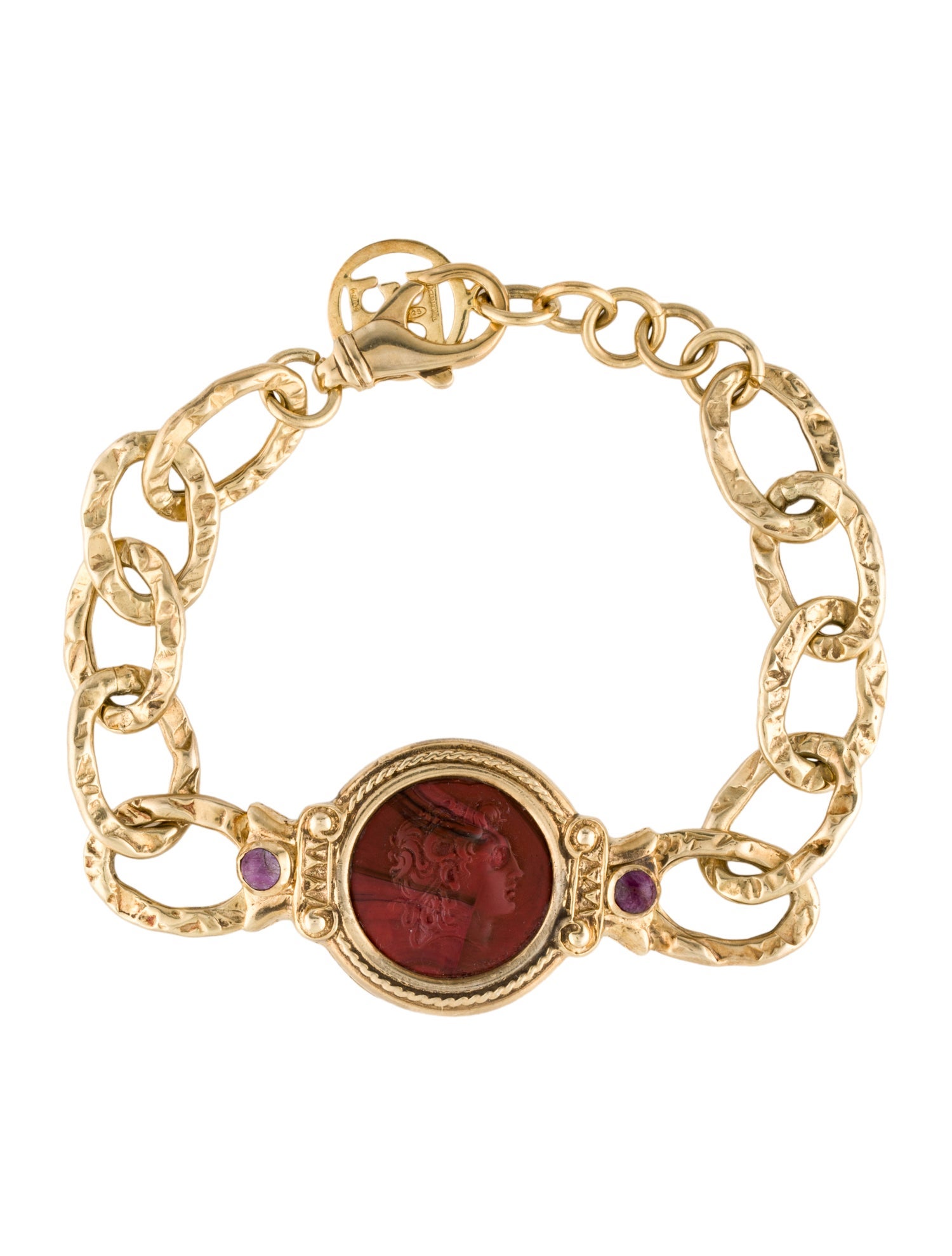 Tagliamonte Venetian Coin & Glass-Filled Ruby Station Link Bracelet