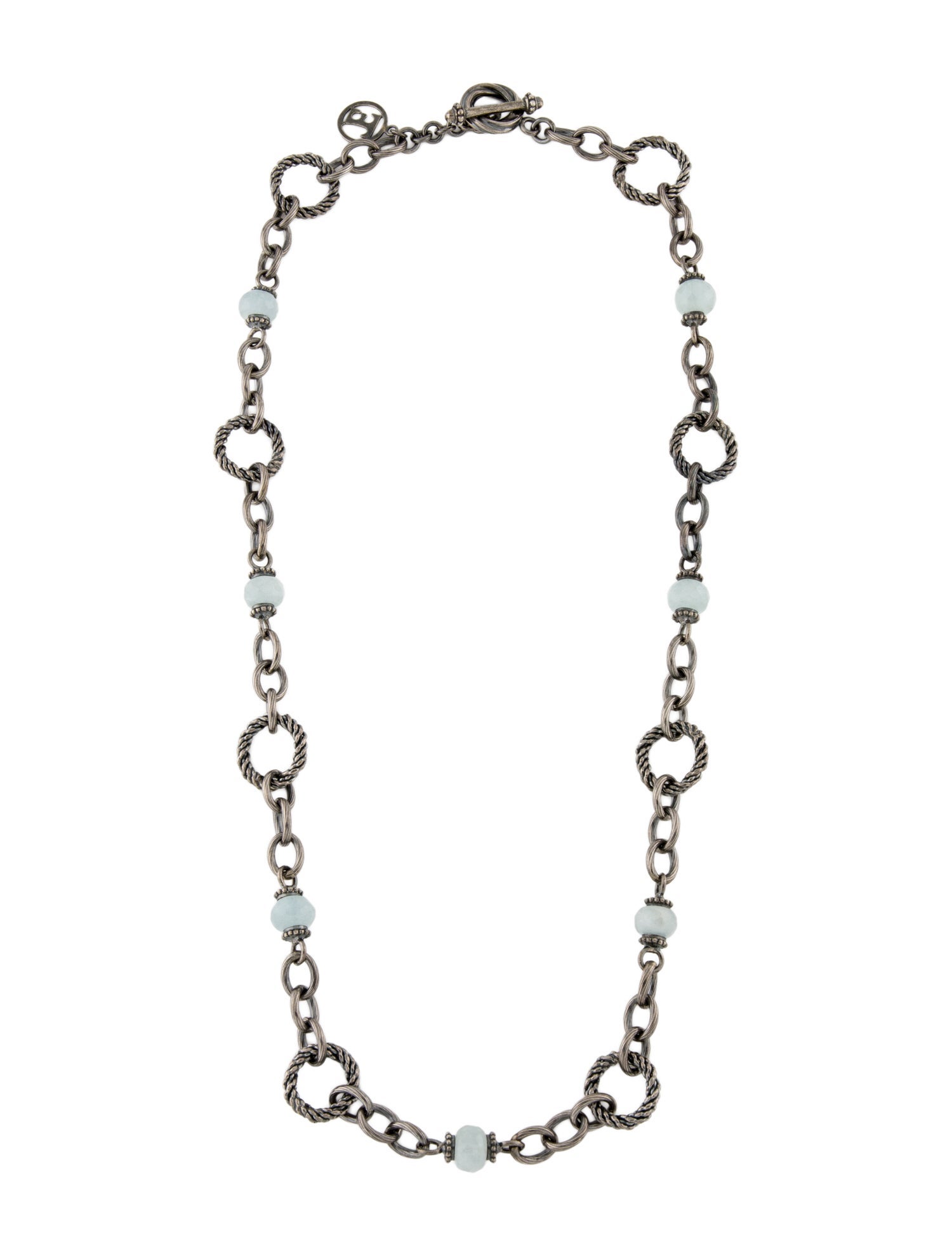 Tagliamonte Aquamarine Bead Station Chain Necklace