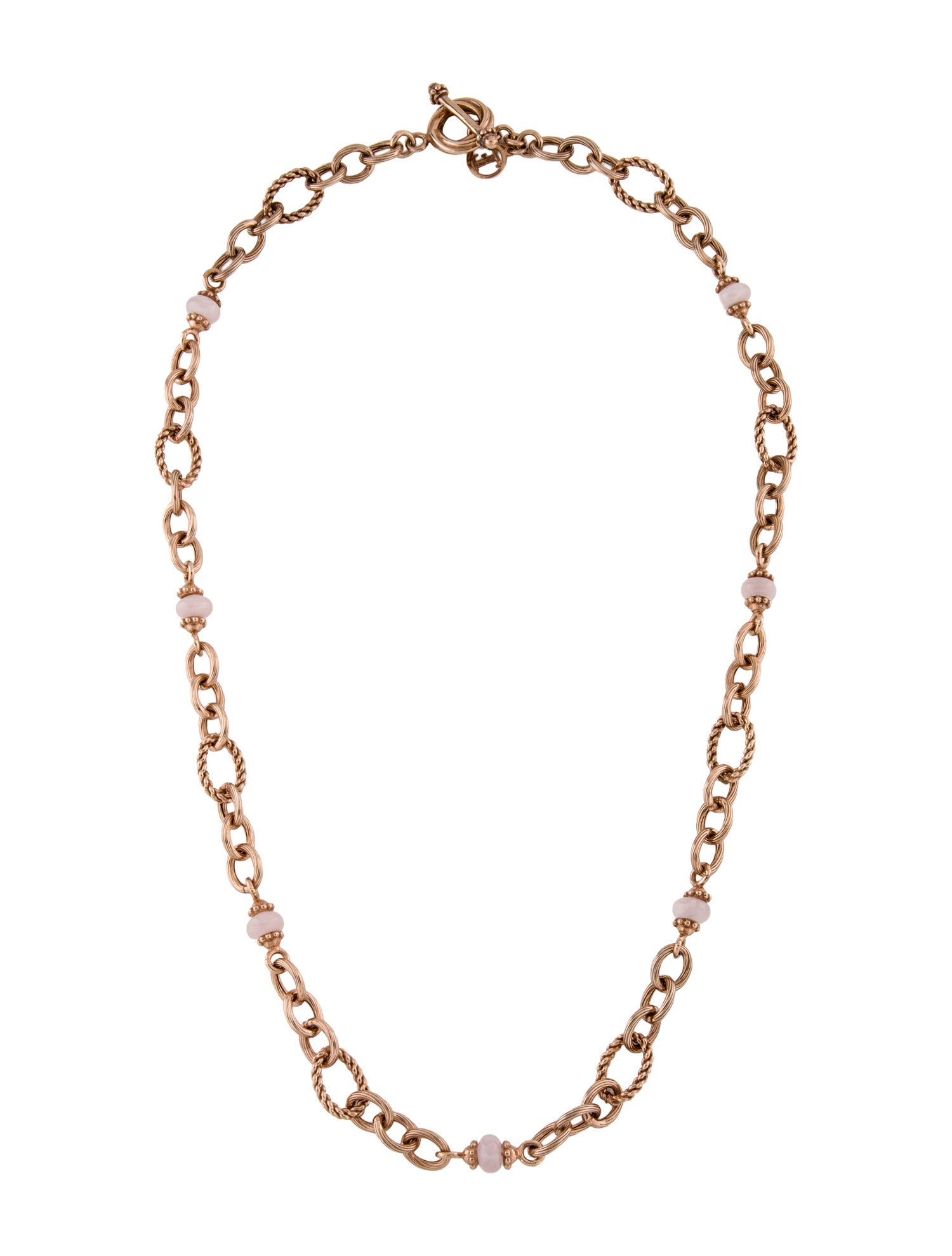 Tagliamonte Rose Quartz Chain Link Toggle Necklace
