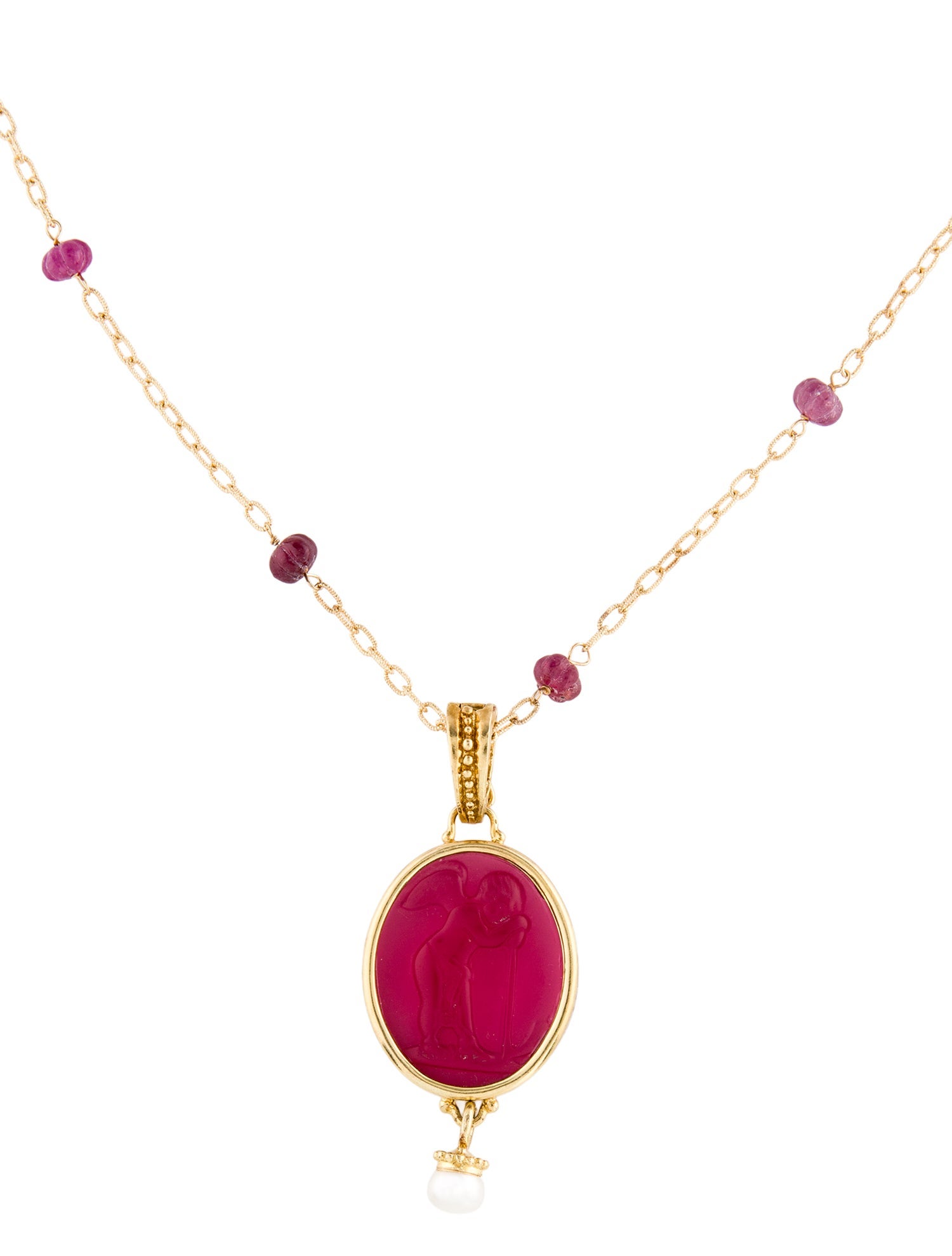 Tagliamonte Venetian & Ruby Cupid Pendant Necklace