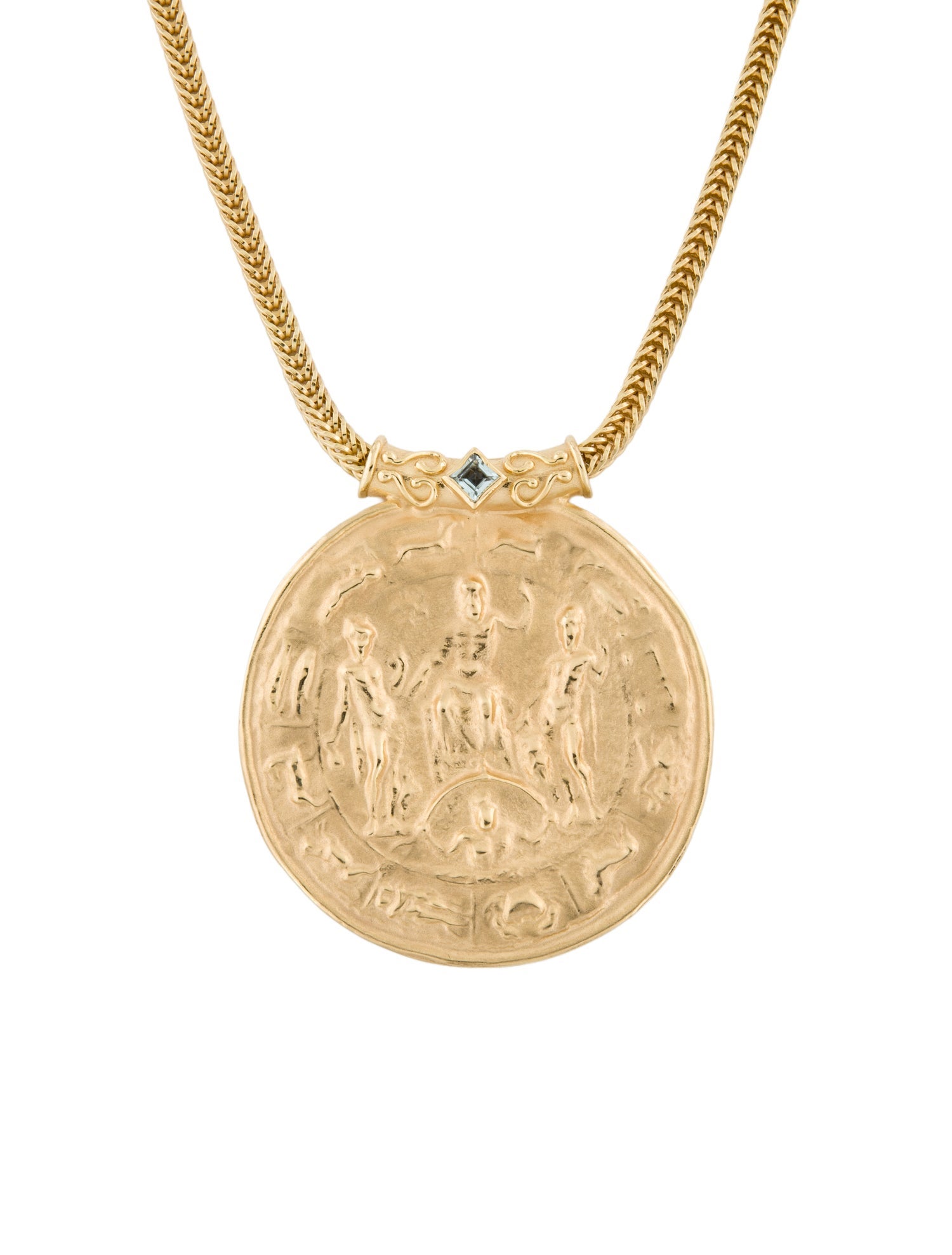 Tagliamonte Topaz Zeus, Mars, and Mercury Cameo Pendant Necklace