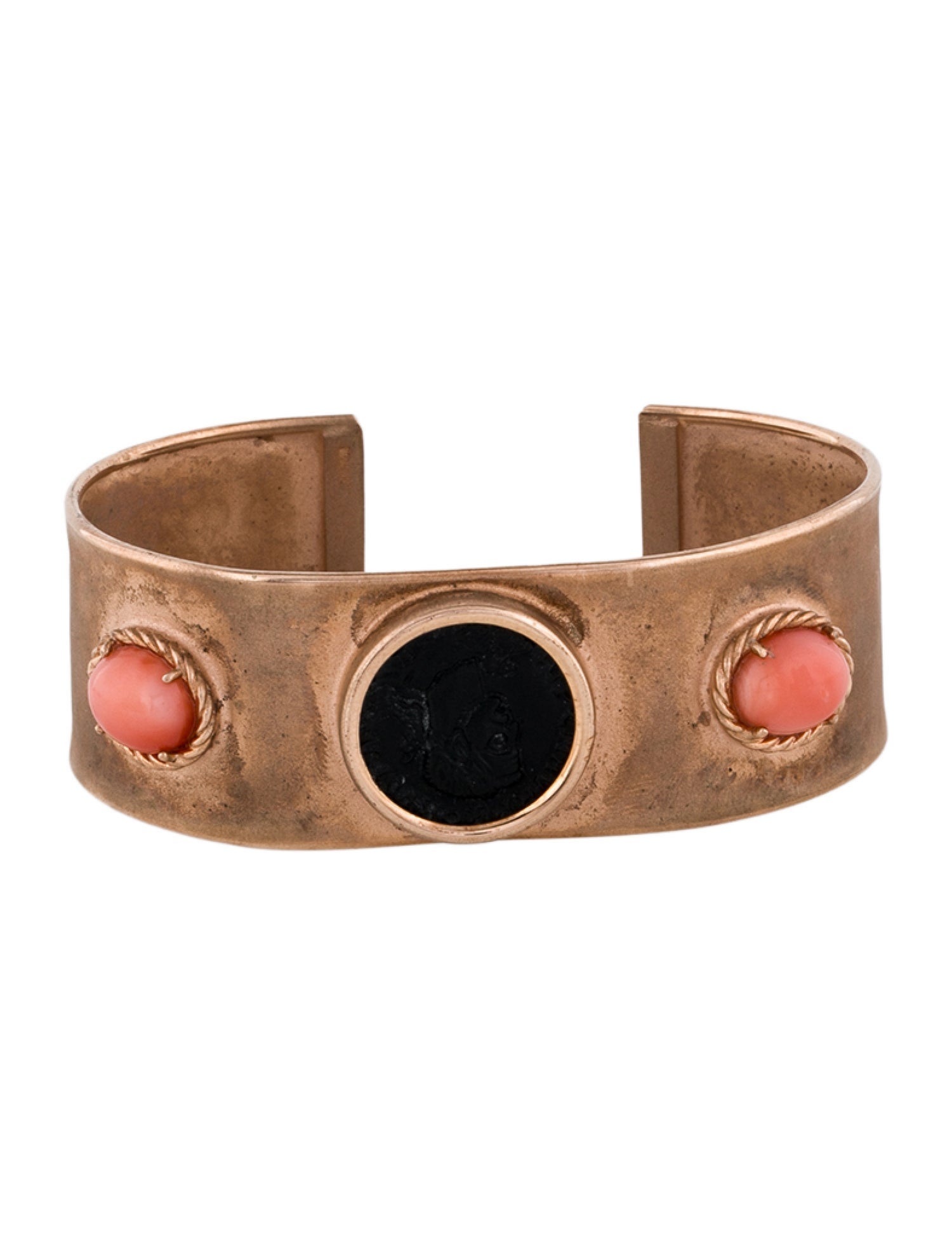 Tagliamonte Coral & Onyx Cameo Bracelet