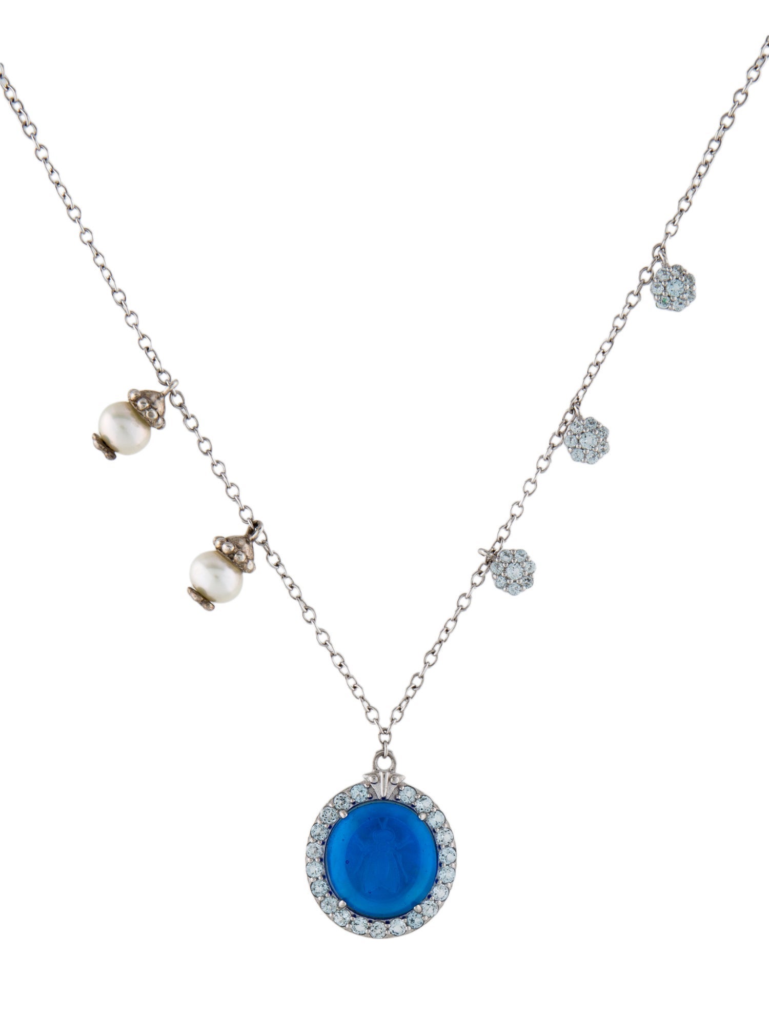 Tagliamonte Pearl, Mother of Pearl, Venetian & Topaz Necklace