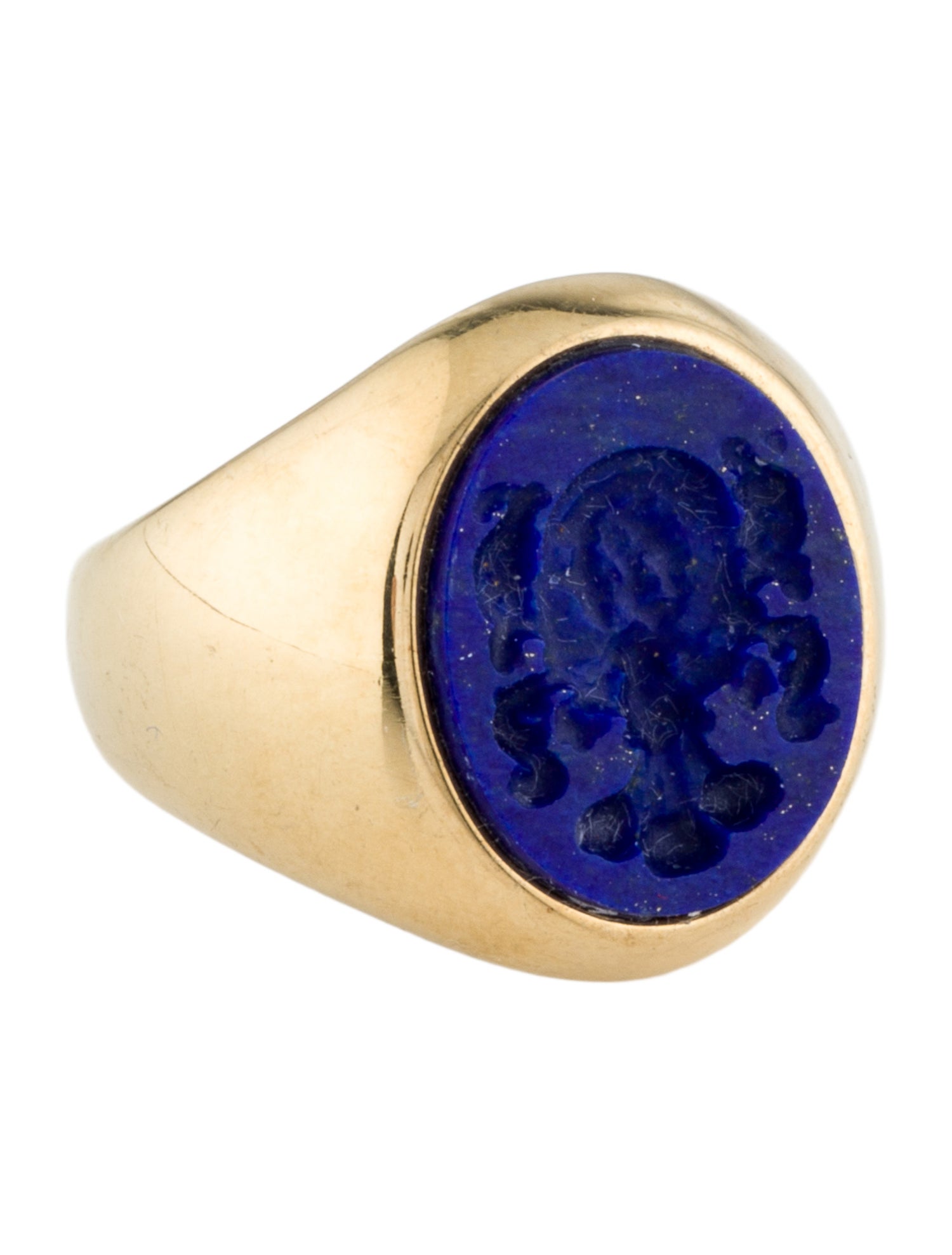 Tagliamonte Lapis Lazuli Crest Intaglio Signet Ring