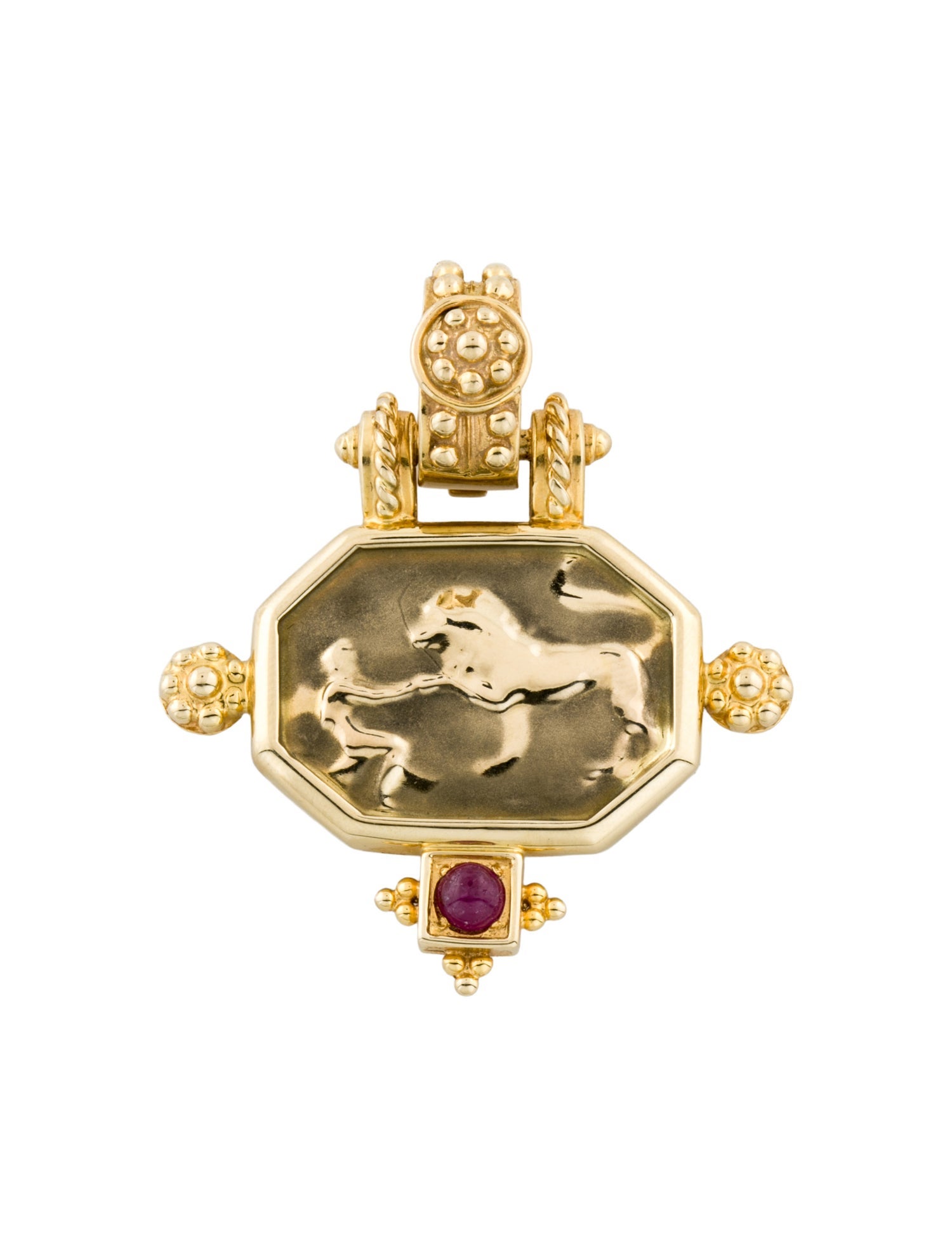 Tagliamonte 14K Ruby 'Eros and Lion' Pendant