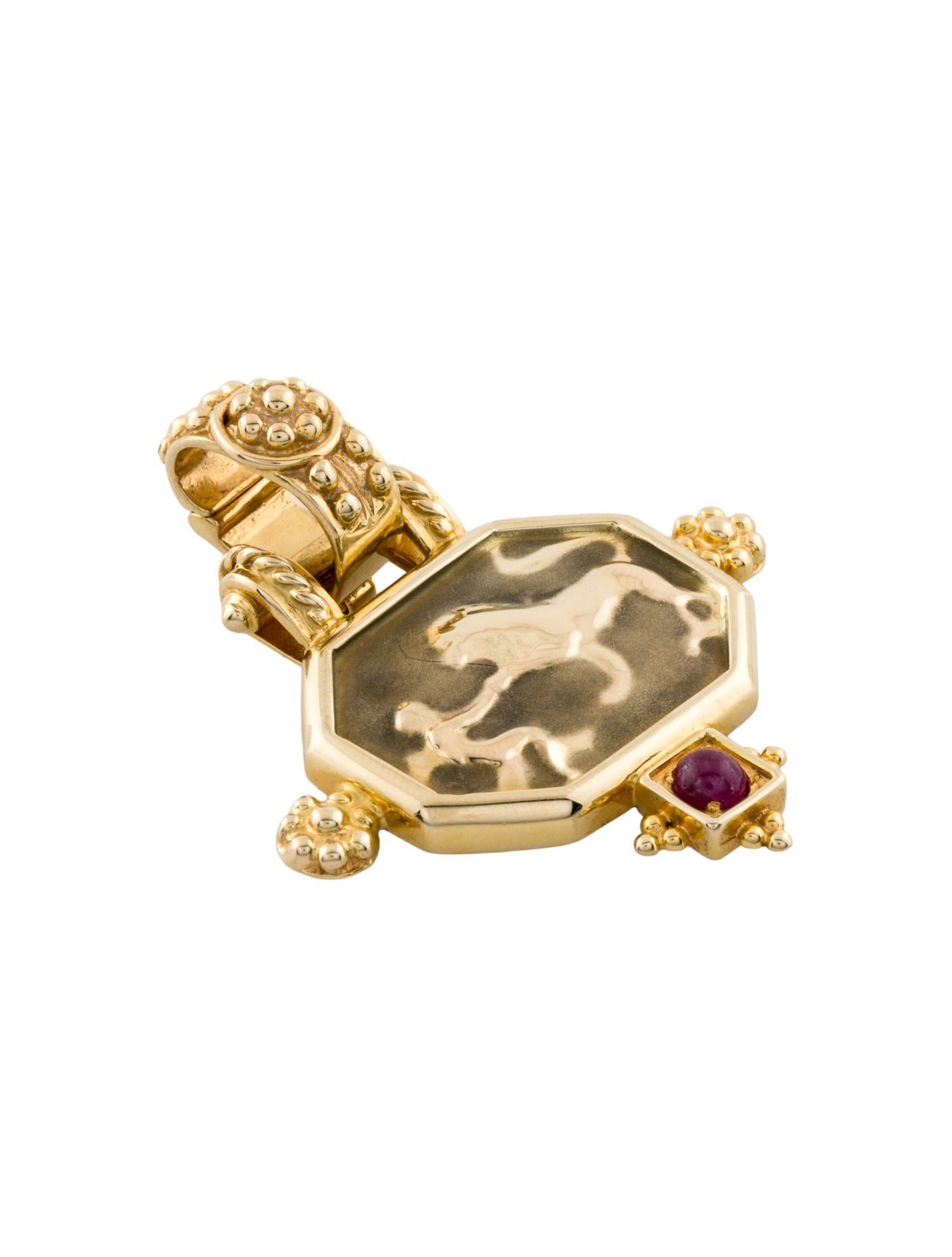 Tagliamonte 14K Ruby 'Eros and Lion' Pendant