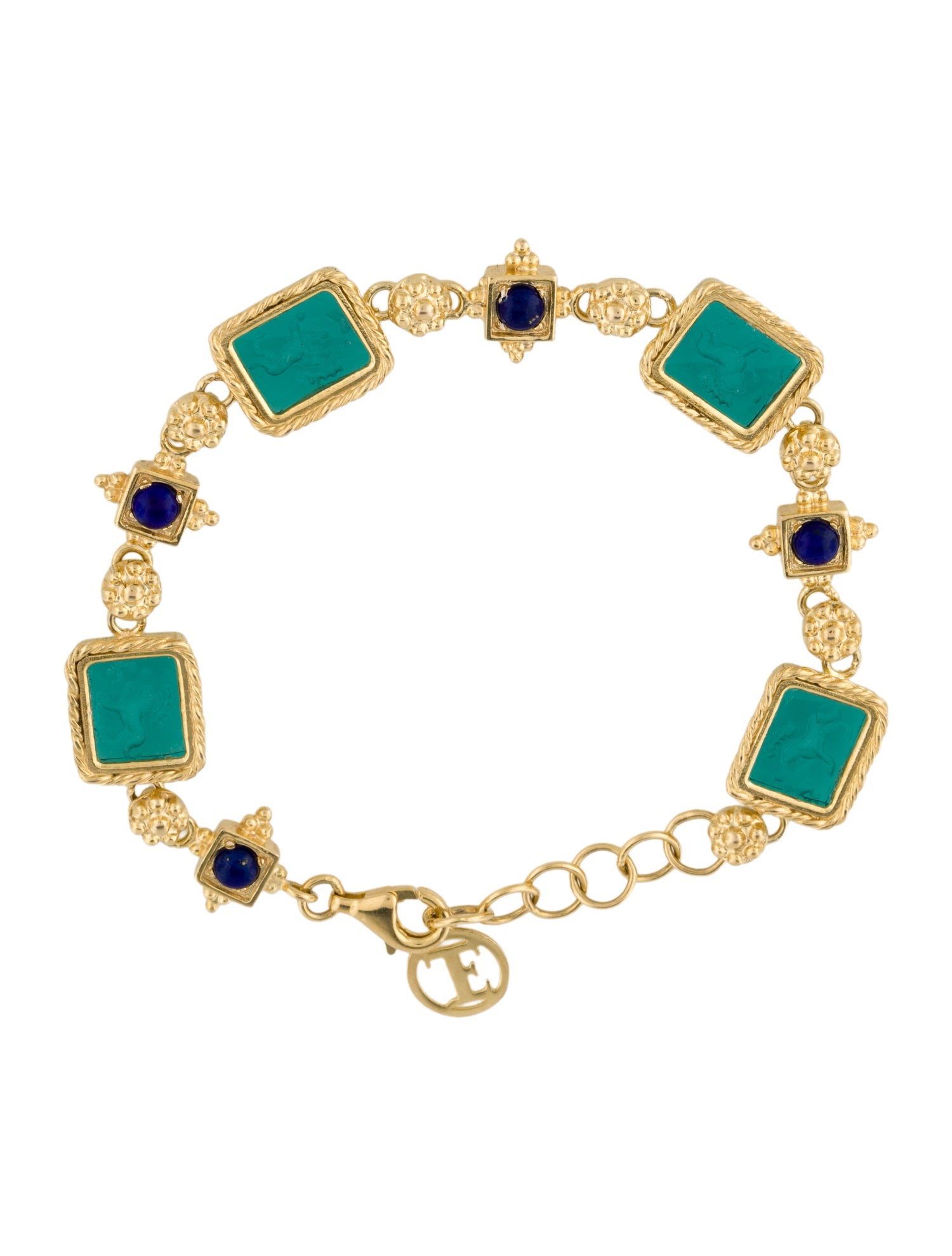 Tagliamonte Lapis Lazuli & Venetian Glass Intaglio Link Bracelet