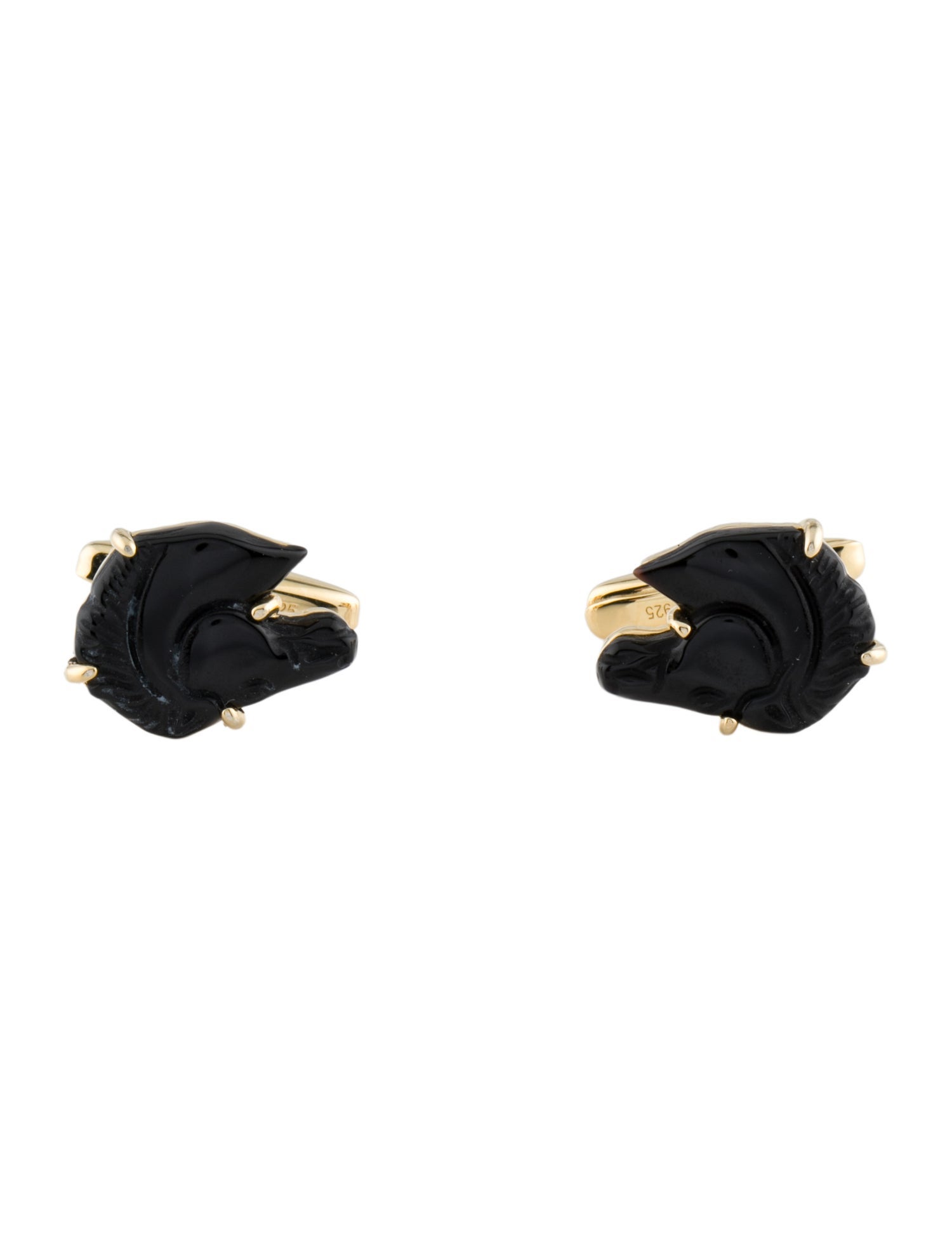Tagliamonte Carved Onyx Horse Head Cuff Links