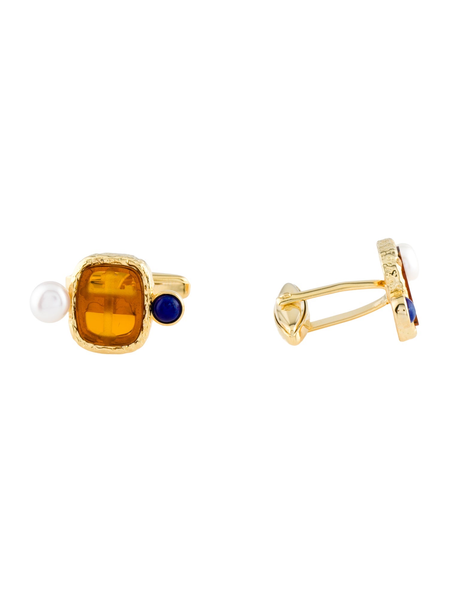 Tagliamonte Pearl, Lapis Lazuli Venetian Intaglio Cufflinks