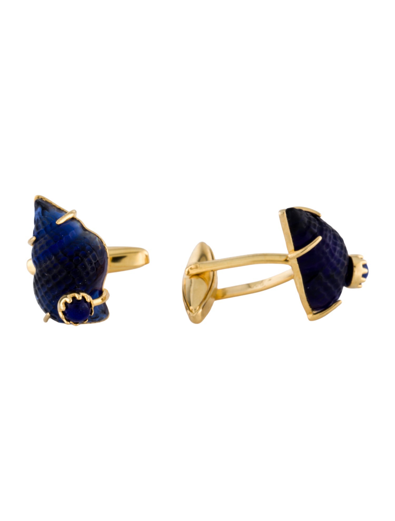 Tagliamonte Lapis Lazuli Venetian Conch Shell Cameo Cufflinks