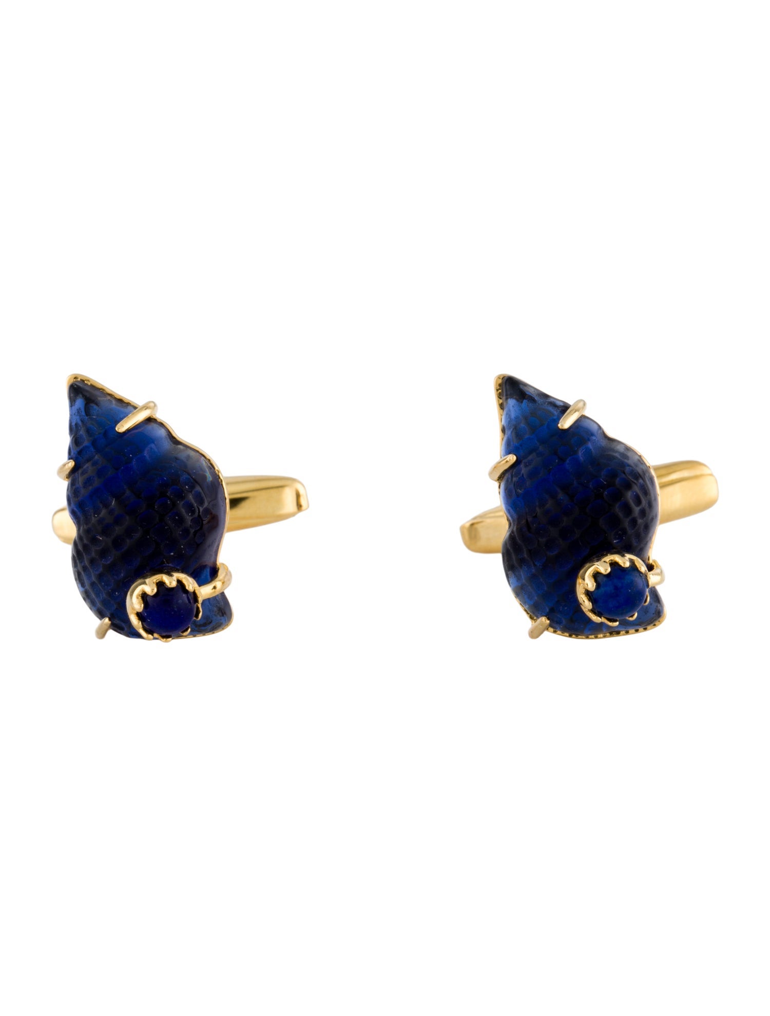 Tagliamonte Lapis Lazuli Venetian Conch Shell Cameo Cufflinks