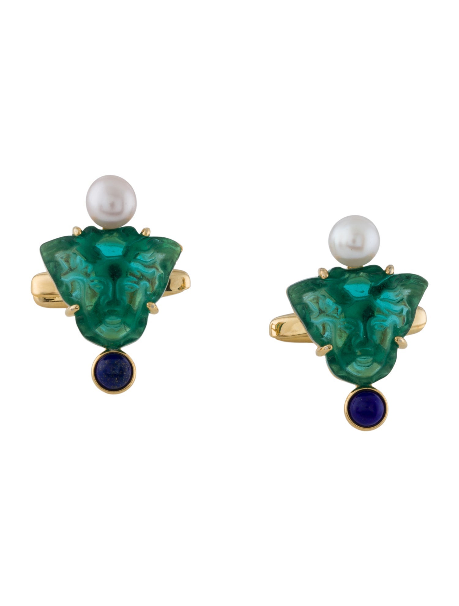 Tagliamonte Pearl, Lapis Lazuli & Glass Medusa Cufflinks