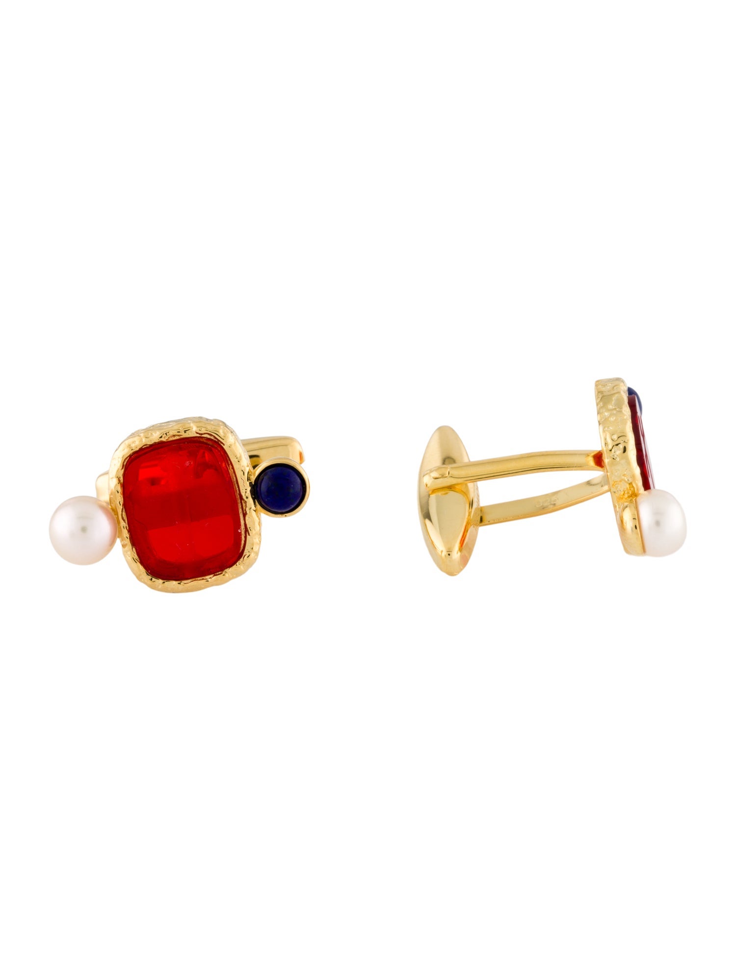 Tagliamonte Dyed Pearl, Lapis Lazuli & Glass Cross Cufflinks