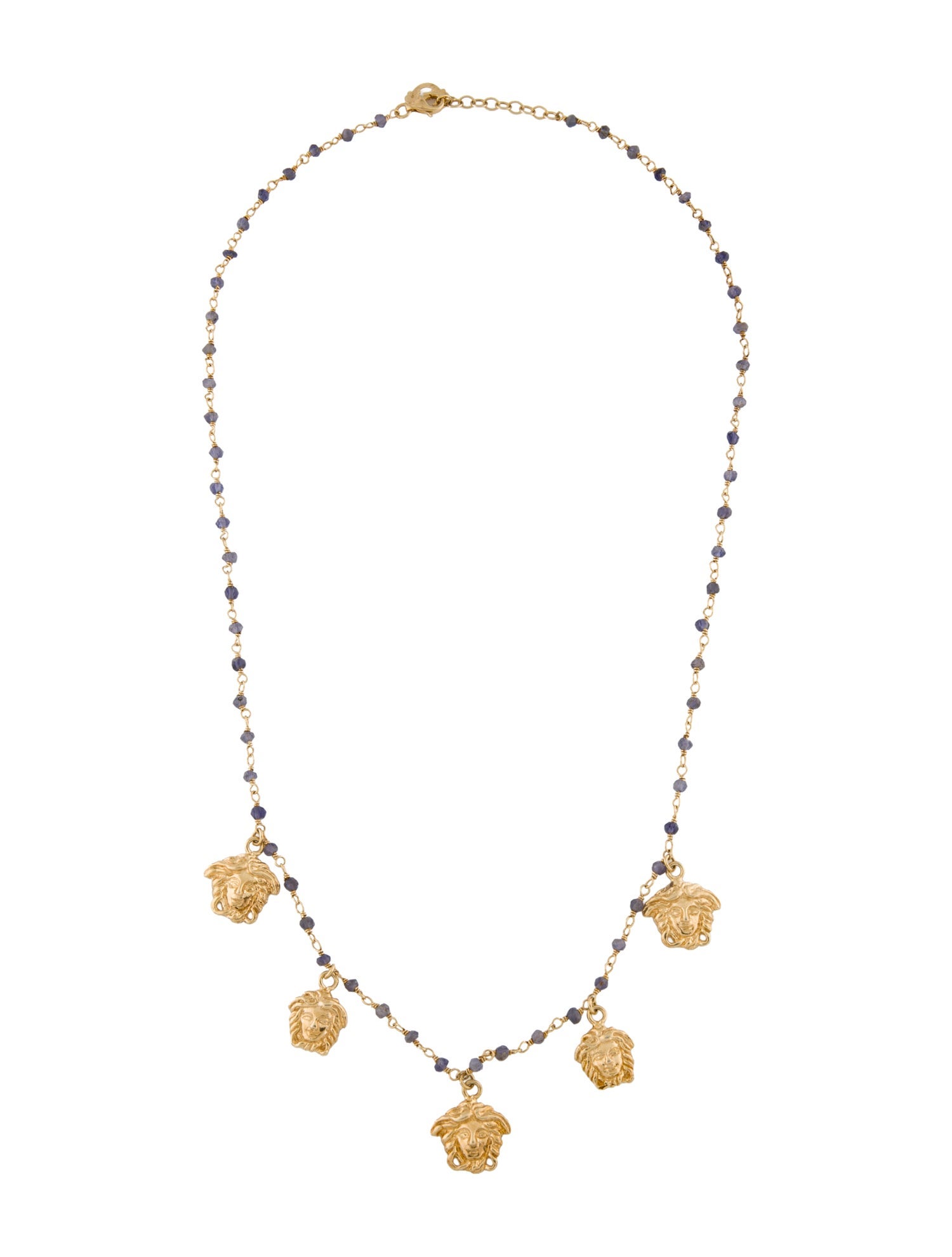 Tagliamonte Iolite Bead Station Charm Necklace