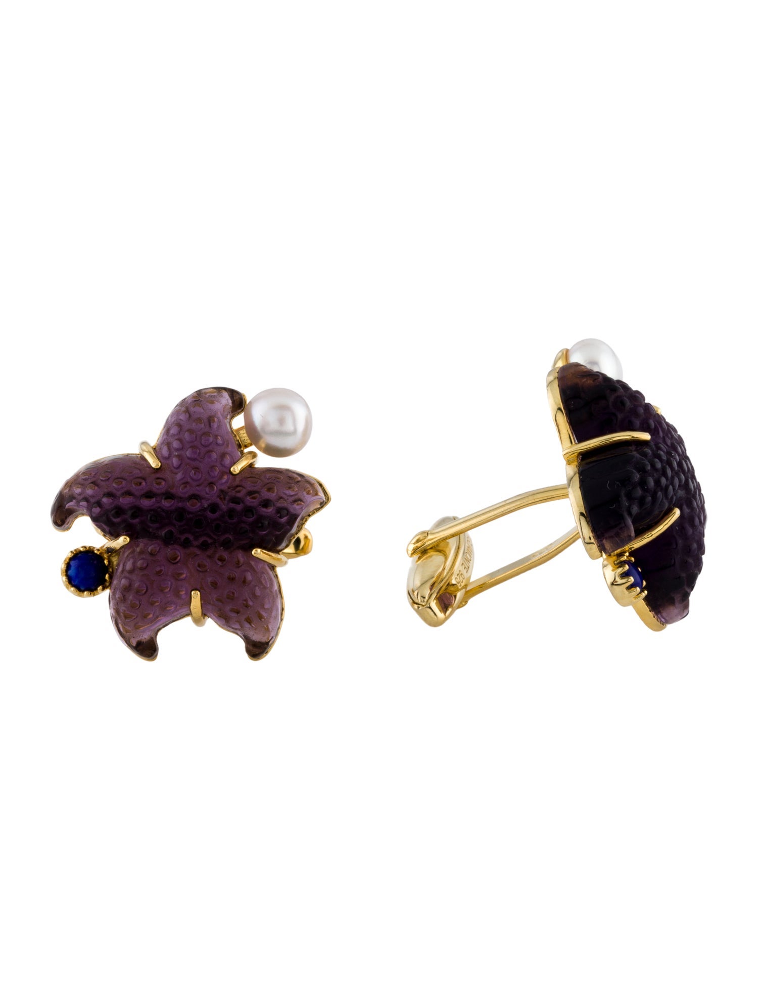 Tagliamonte Dyed Pearl , Lapis Lazuli & Glass Starfish Cufflinks