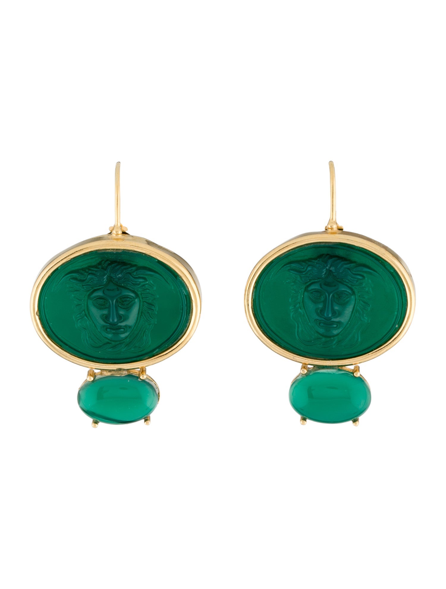 Tagliamonte Dyed Chalcedony & Glass Cameo Drop Earrings