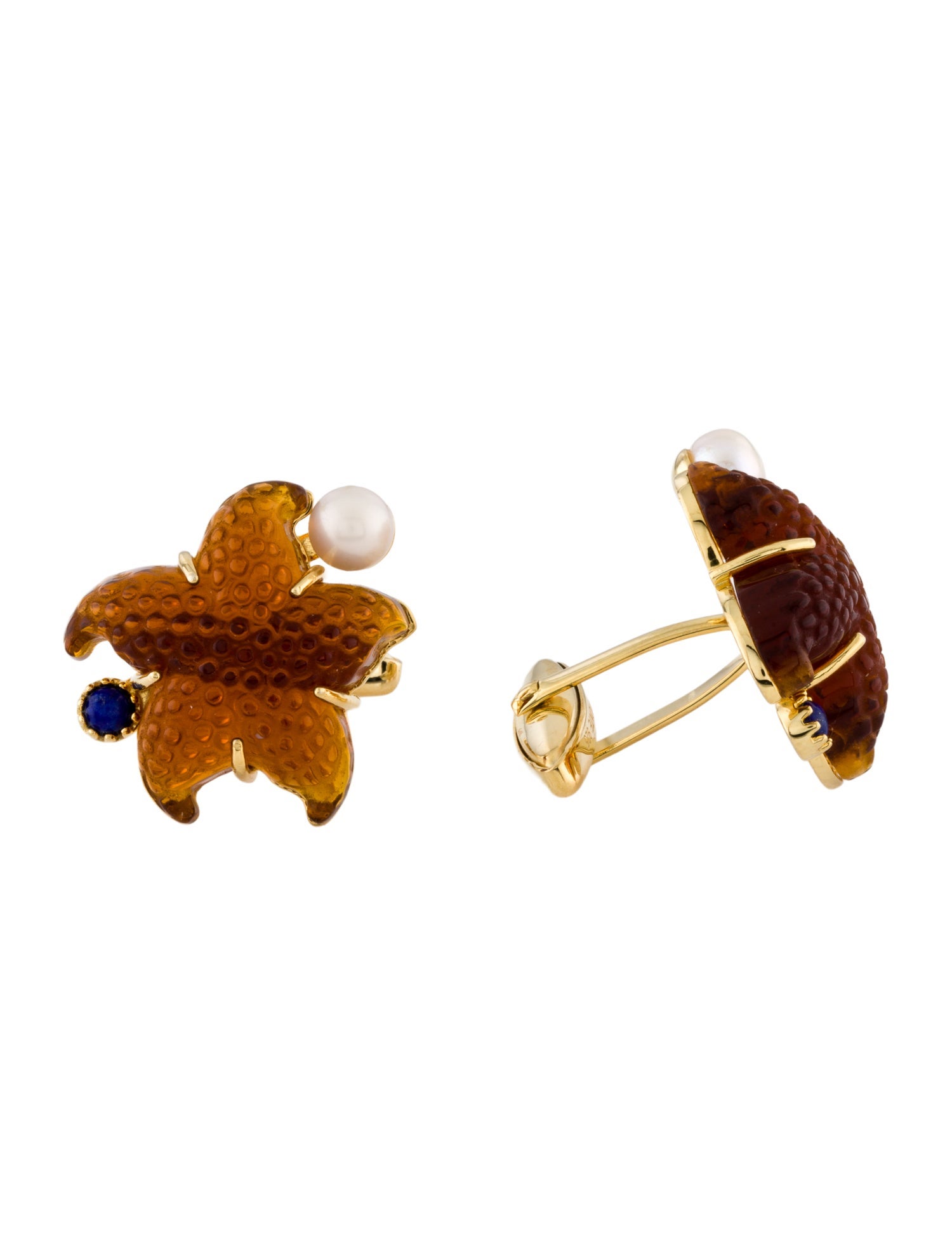Tagliamonte Dyed Pearl , Lapis Lazuli & Glass Starfish Cufflinks