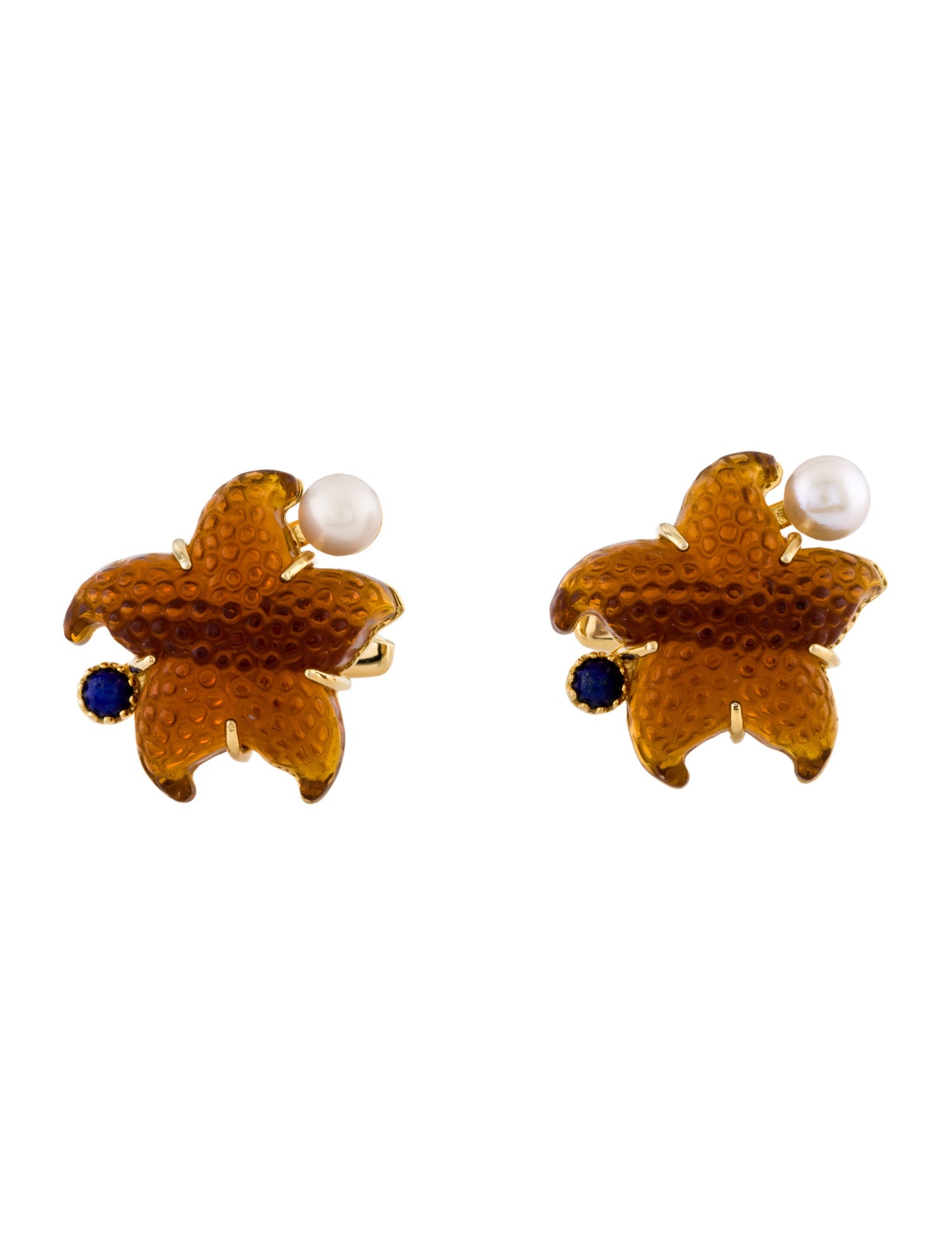 Tagliamonte Dyed Pearl , Lapis Lazuli & Glass Starfish Cufflinks