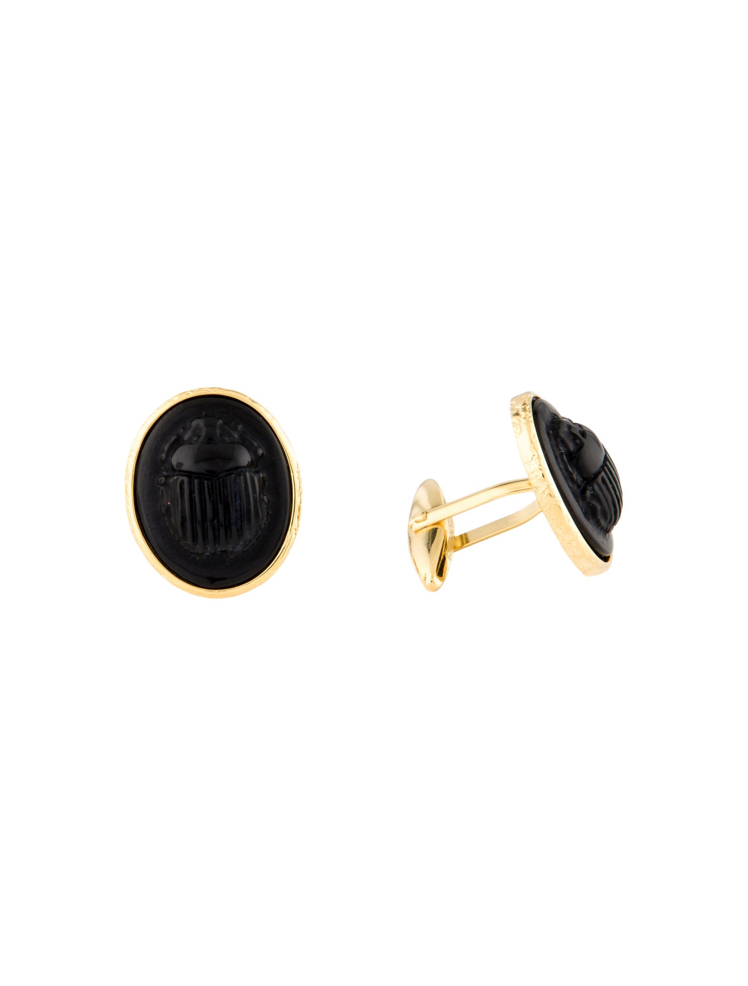 Tagliamonte Carved Onyx Scarab Cufflinks