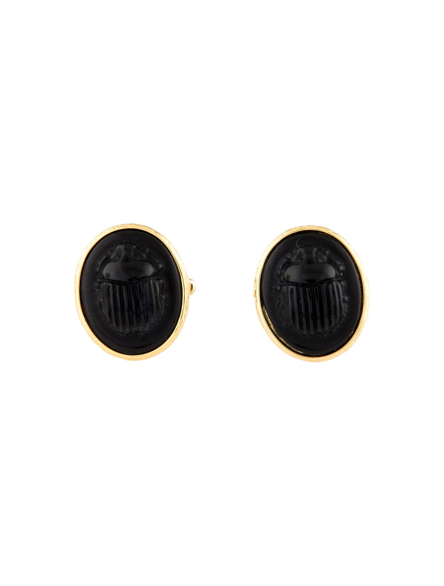 Tagliamonte Carved Onyx Scarab Cufflinks