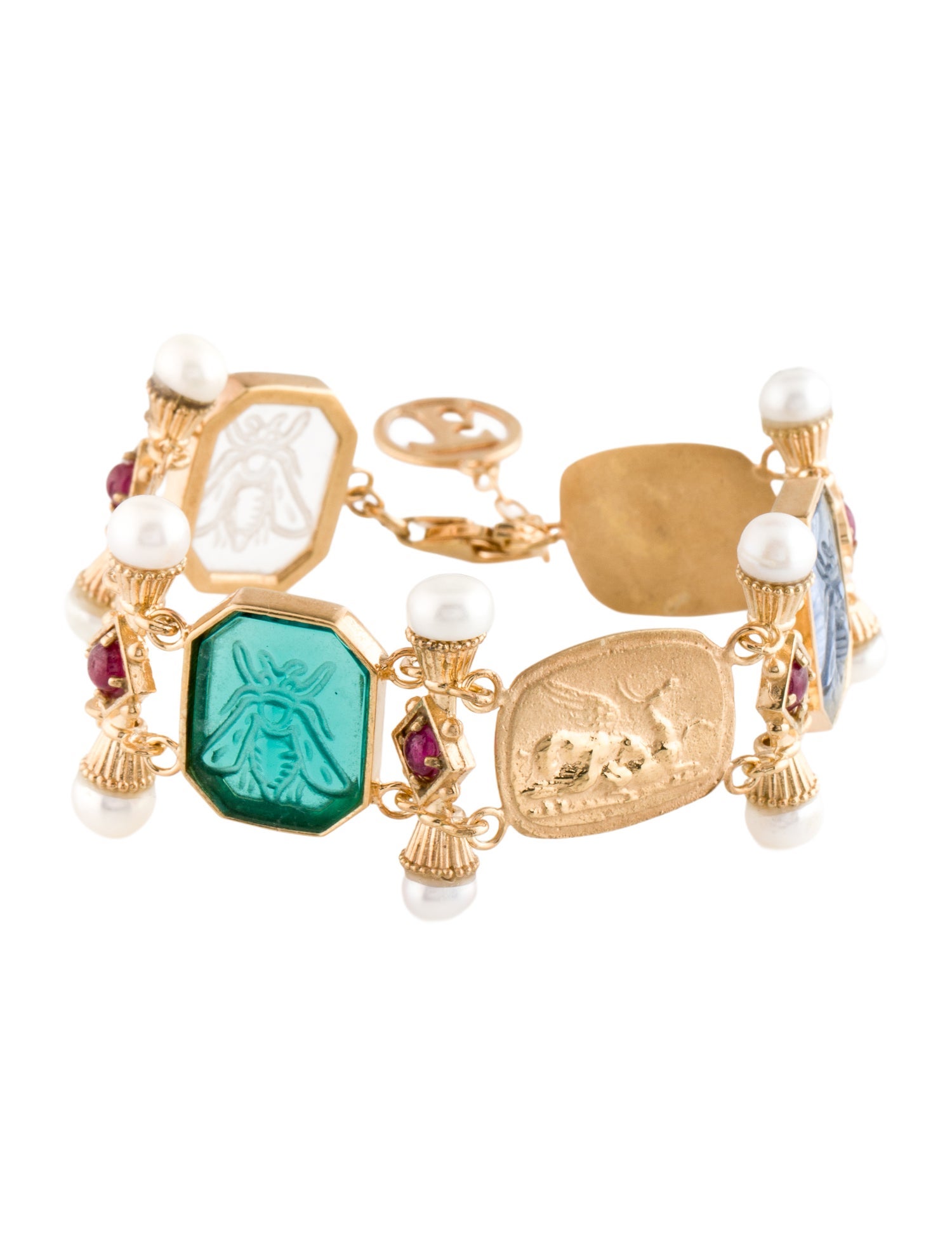 Tagliamonte Pearl, Glass-Filled Ruby & Glass Station Bracelet