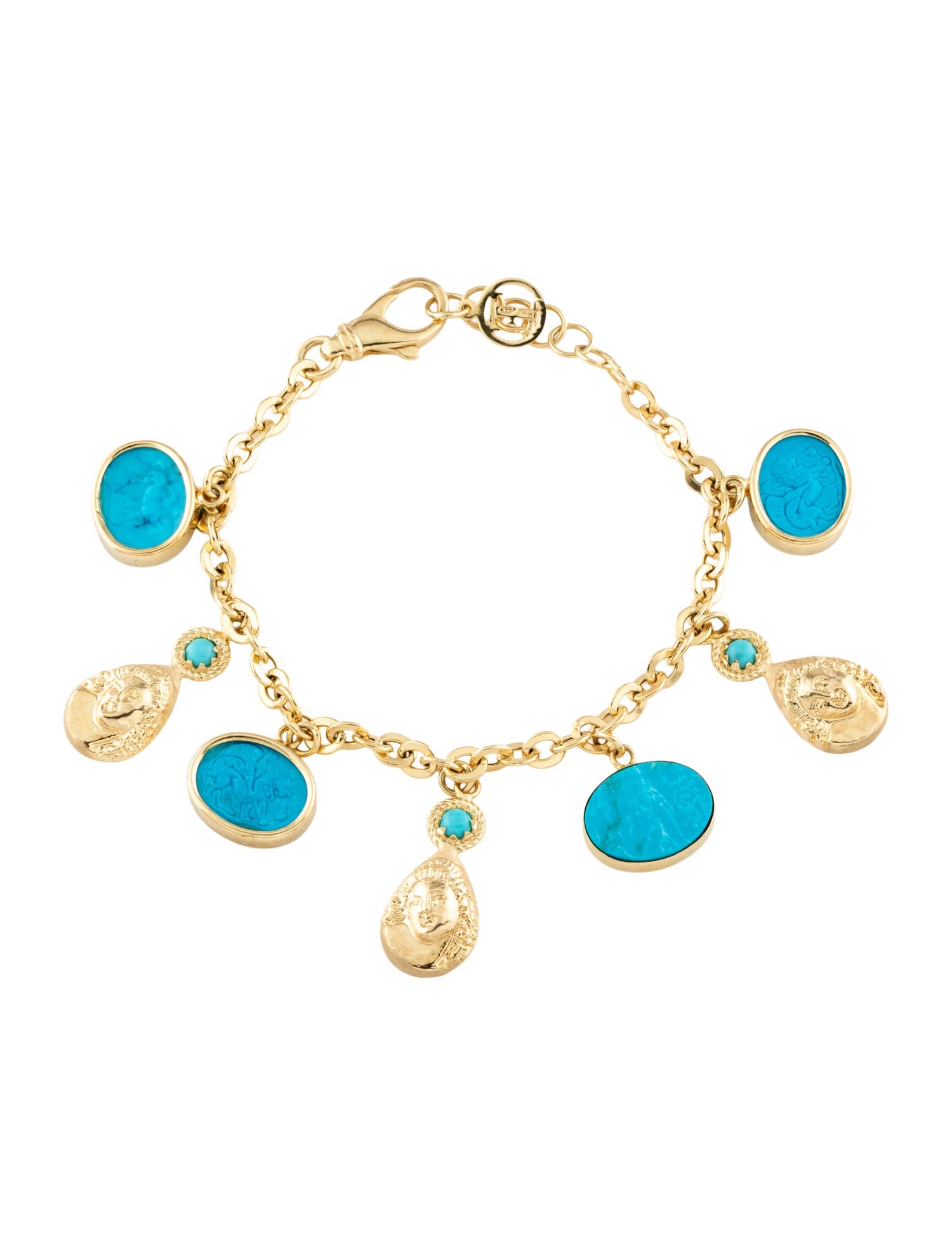 Tagliamonte Dyed Magnesite Cameo & Venetian Cameo Charm Bracelet