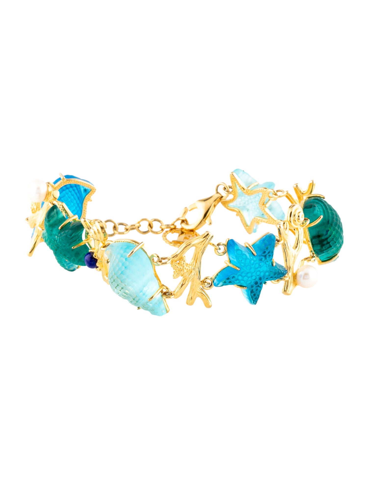 Tagliamonte Pearl, Lapis Lazuli & Venetian Cameo Sea LIfe Link Bracelet