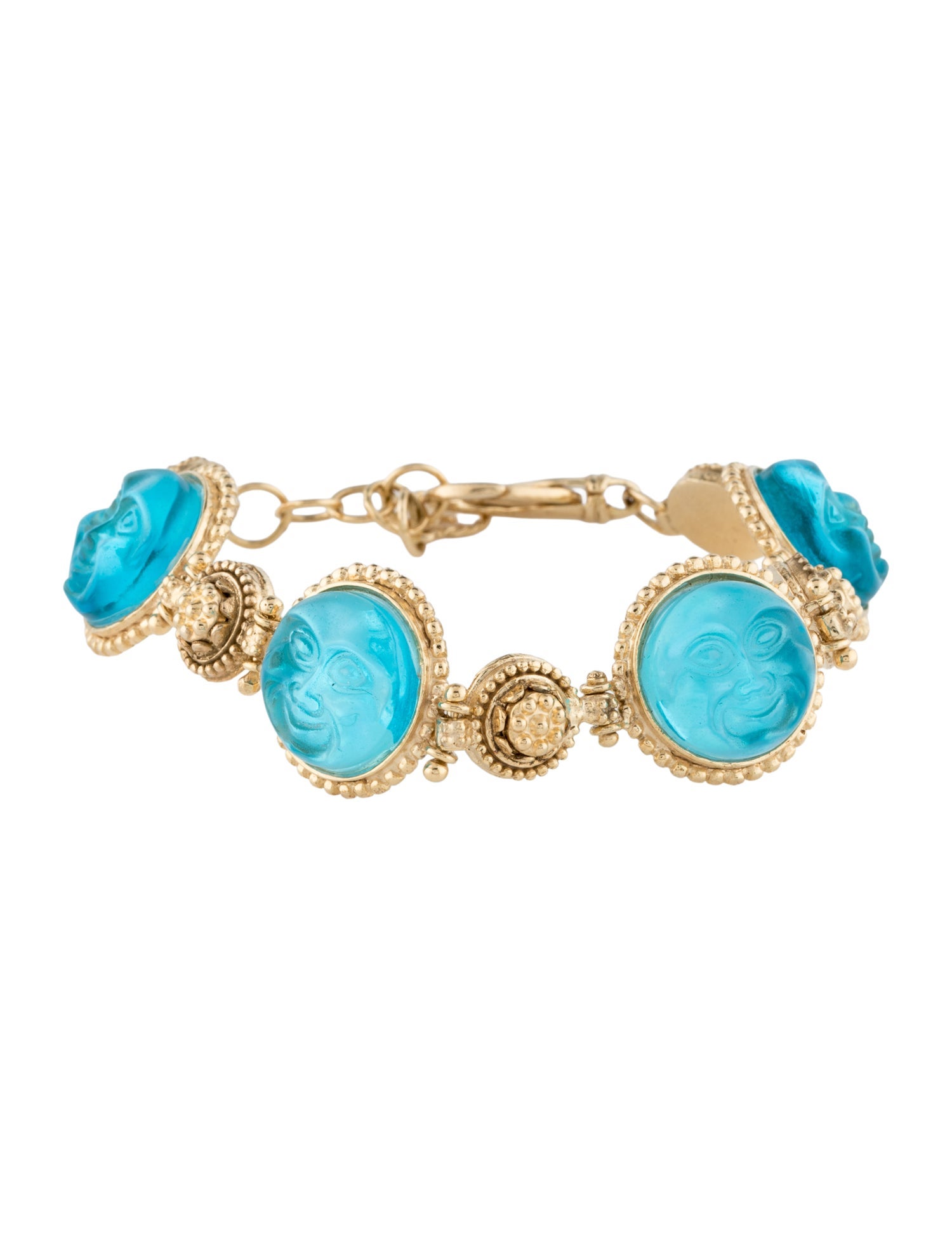 Tagliamonte Mother of Pearl & Venetian Glass Cameo Link Bracelet