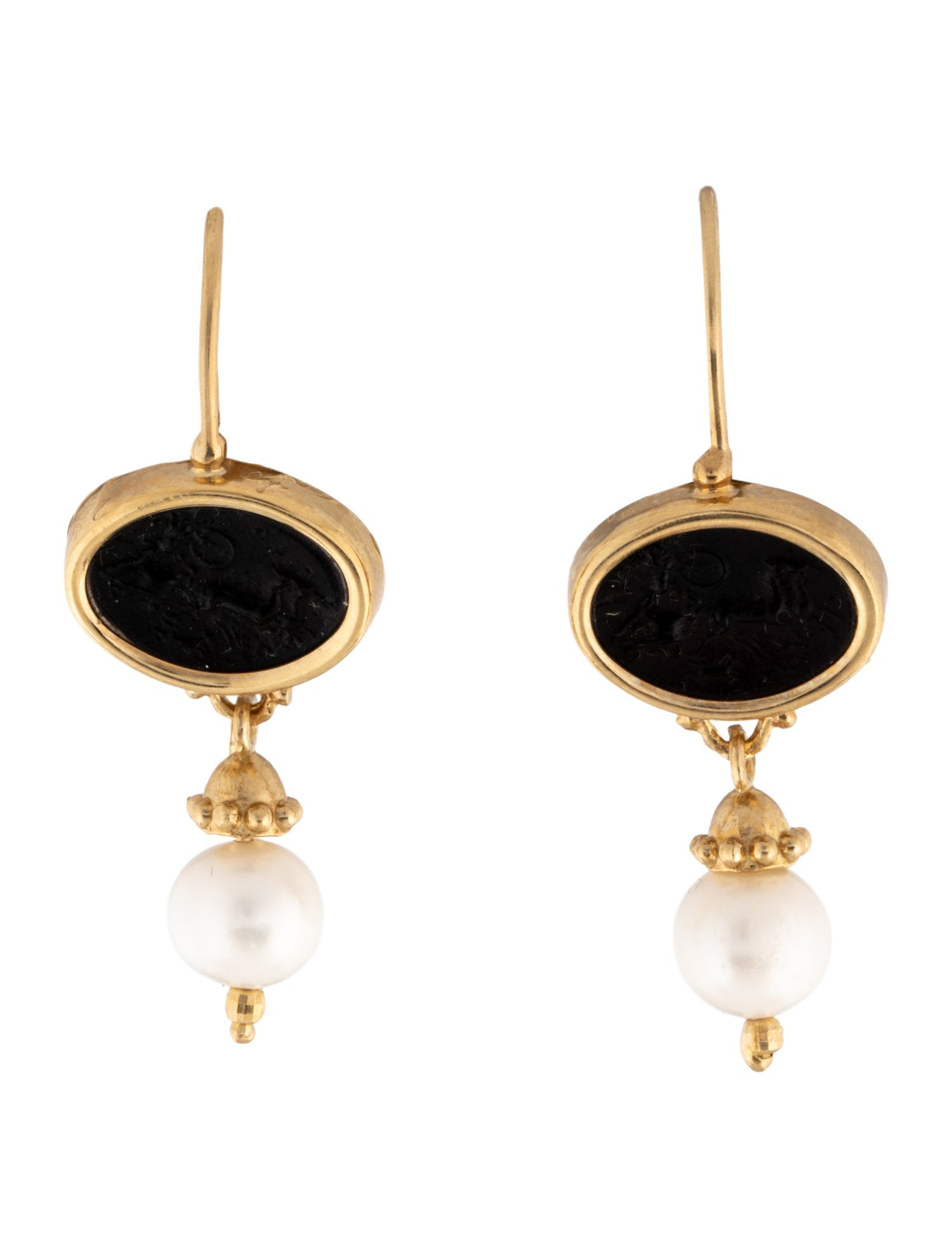 Tagliamonte Pearl & Venetian Glass Cameo Drop Earrings