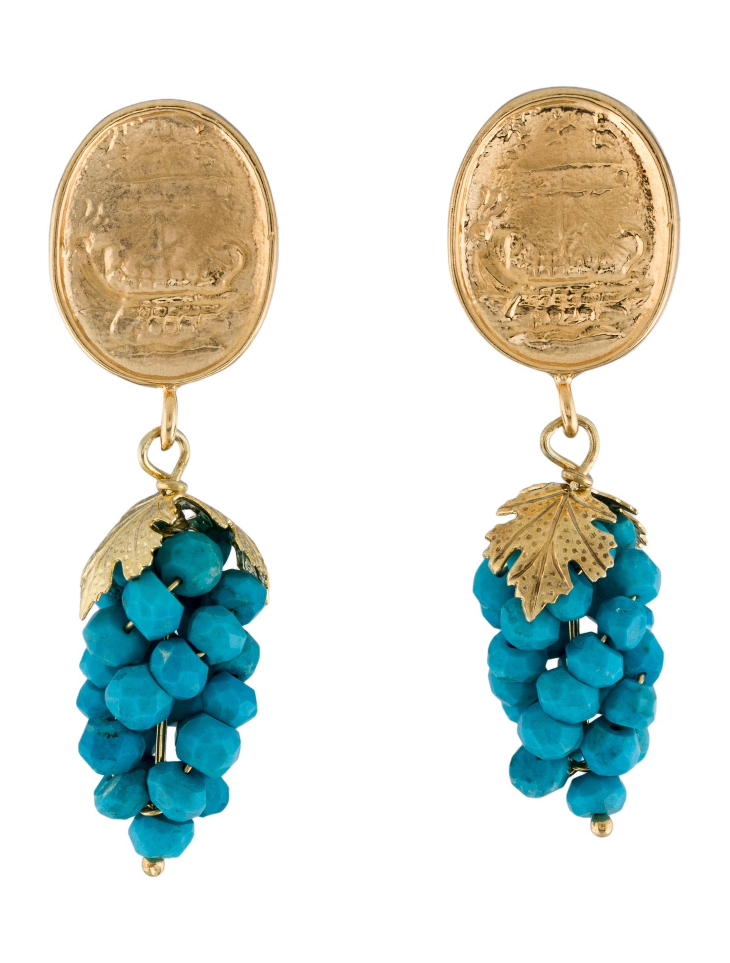 Tagliamonte Dyed Magnesite Grape Cameo Drop Earrings