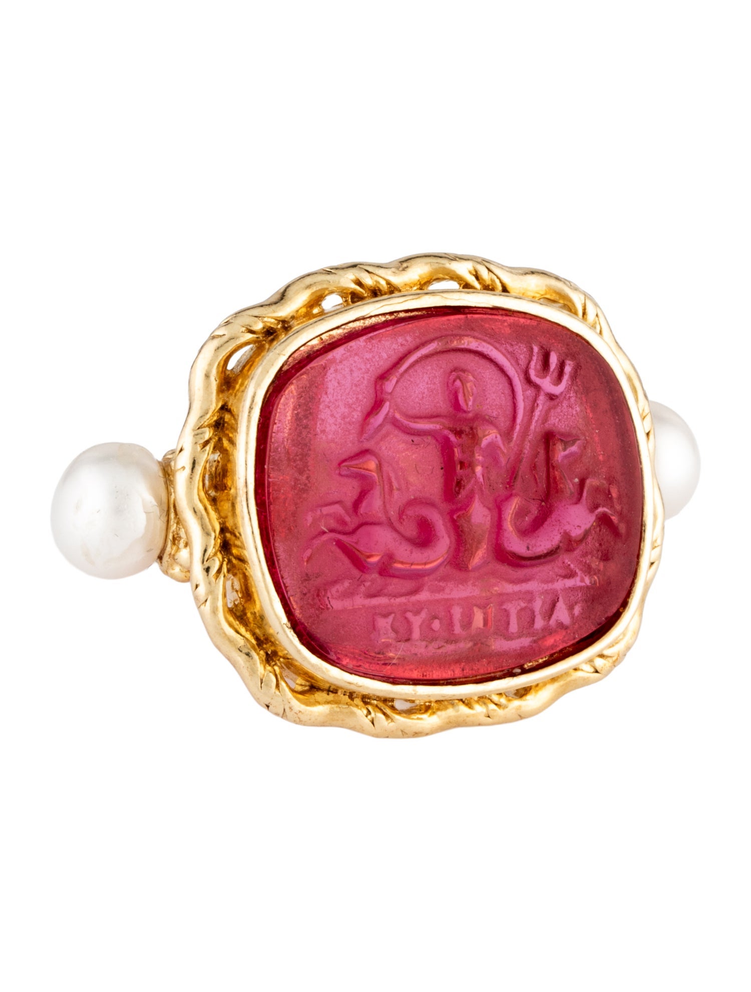 Tagliamonte Pearl & Glass Venetian Cameo Cocktail Ring