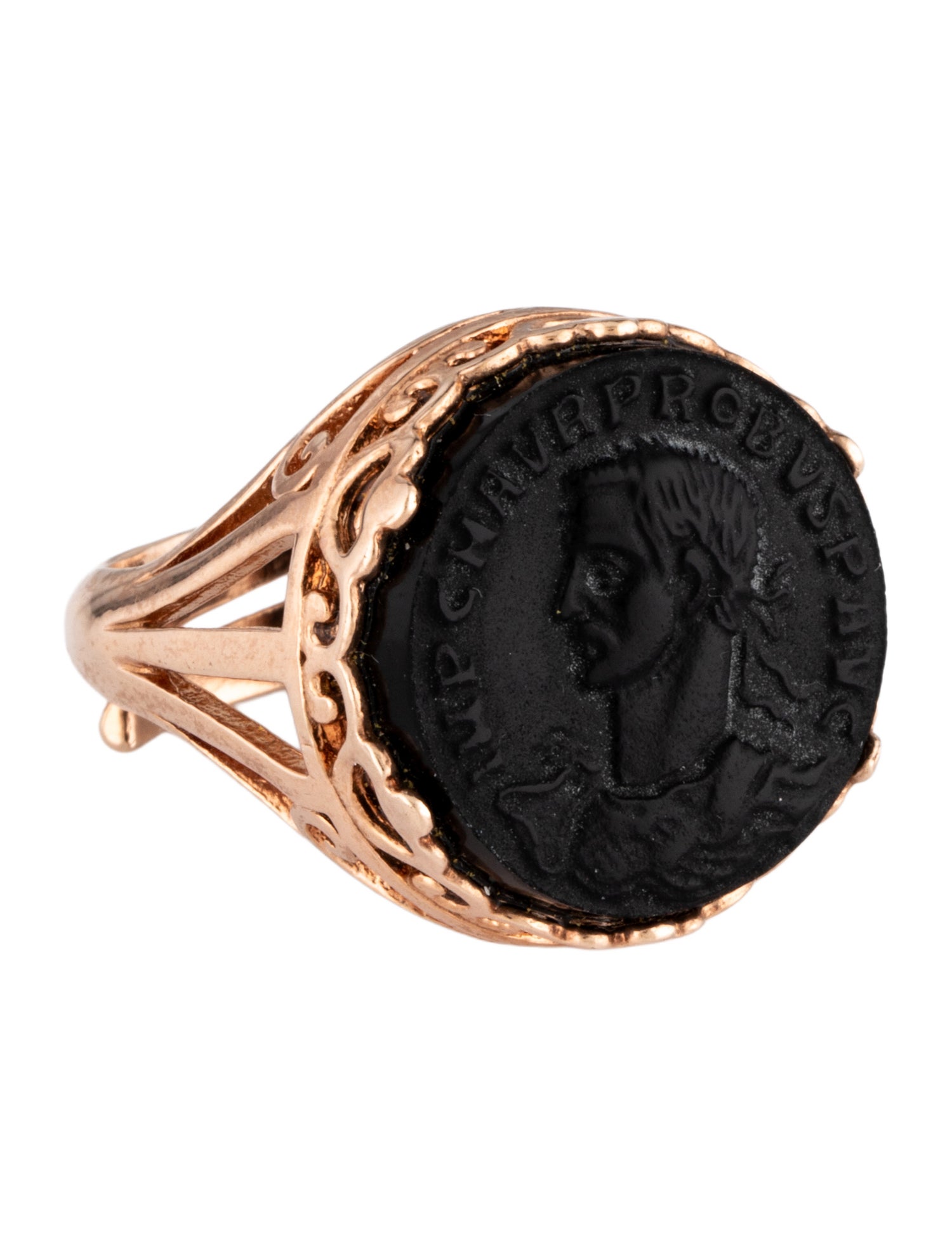Tagliamonte Onyx Cameo Julius Cesar Ring