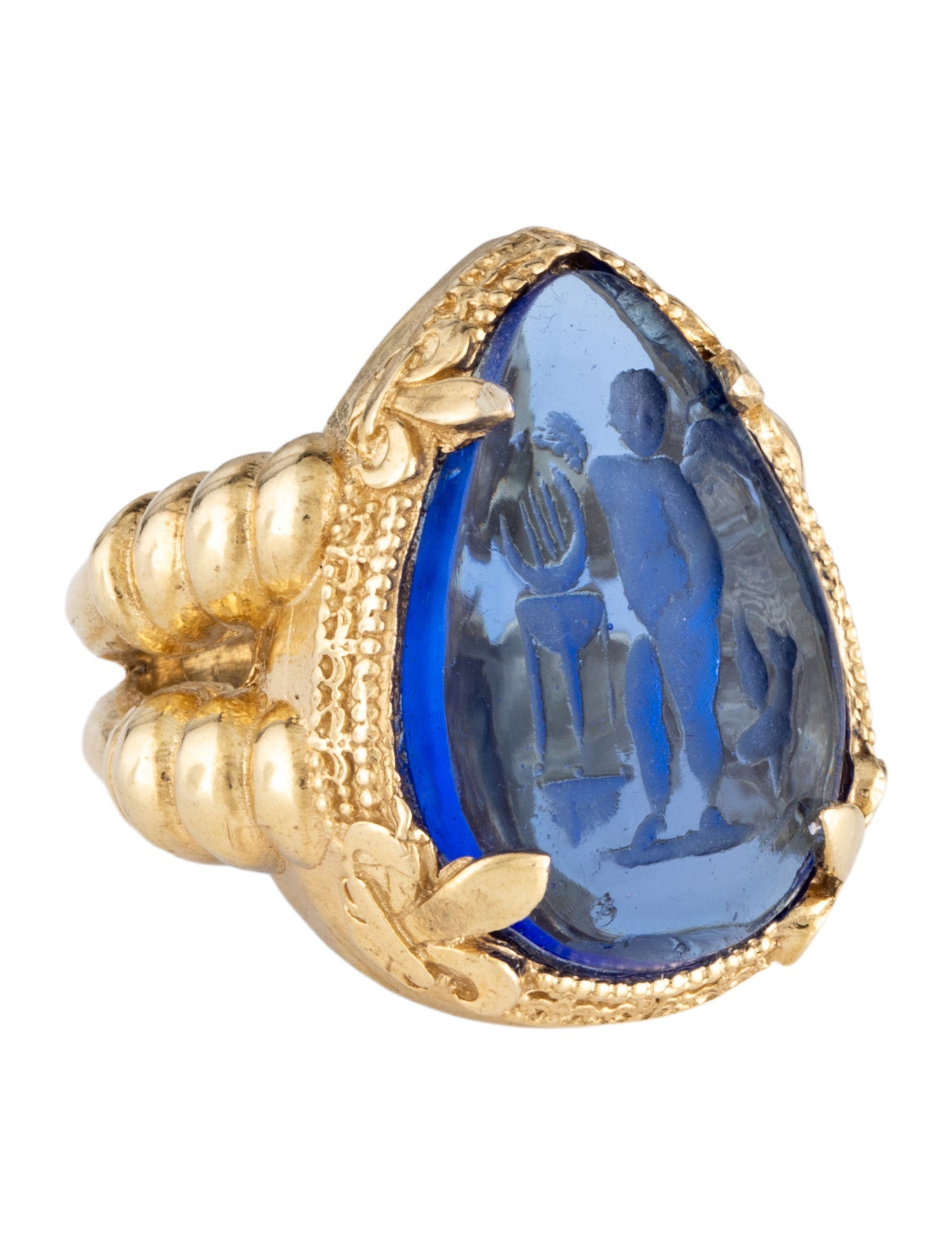 Tagliamonte Glass Venetian Cameo Cocktail Ring