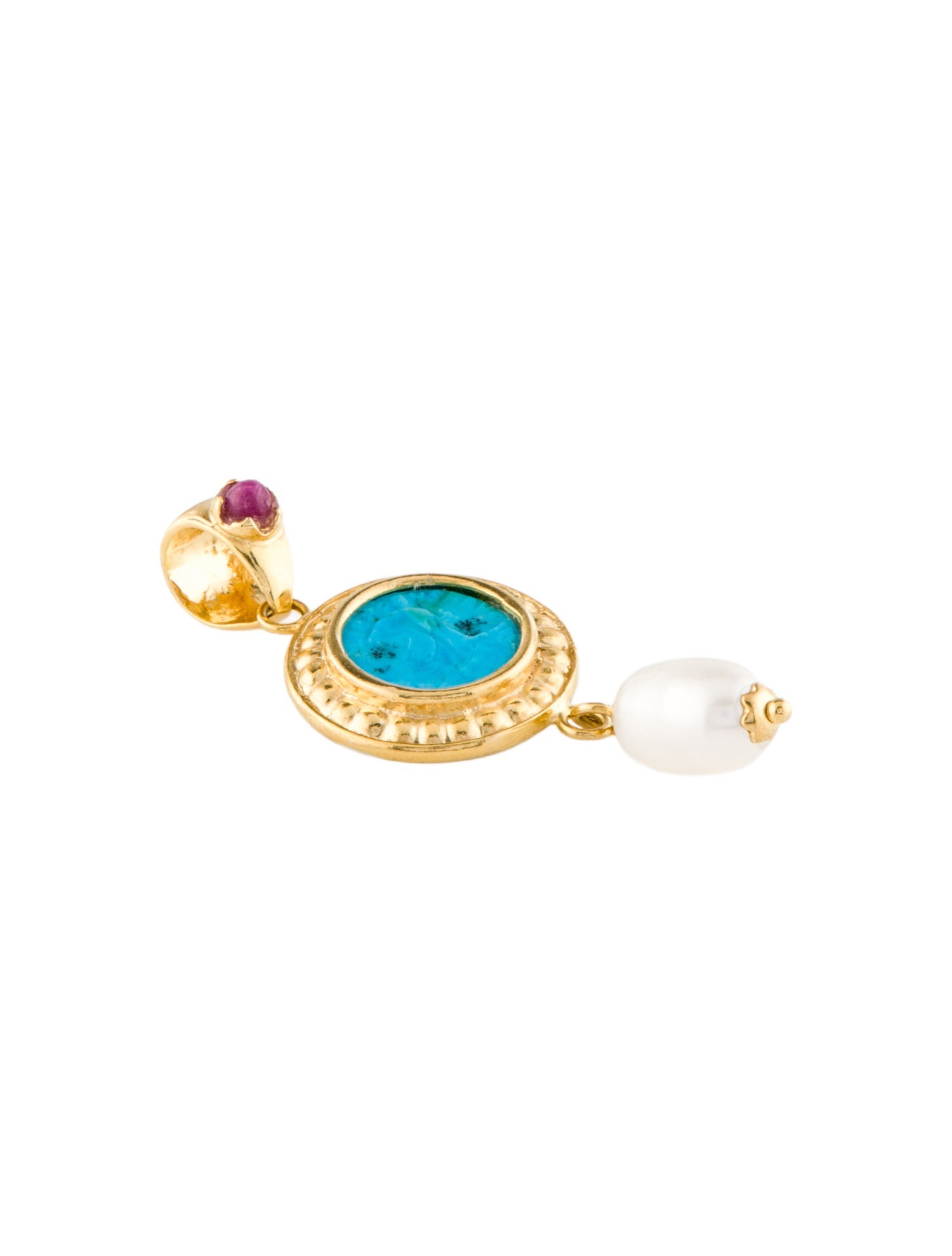 Tagliamonte Pearl, Dyed Magnesite & Ruby Cameo Pendant