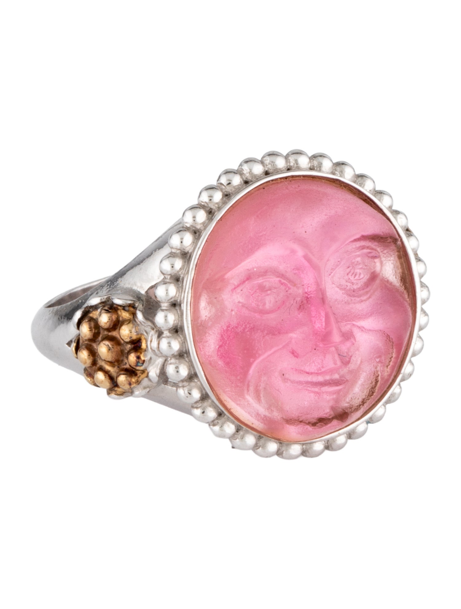 Tagliamonte Mother of Pearl & Glass Doublet Moon Cocktail Ring