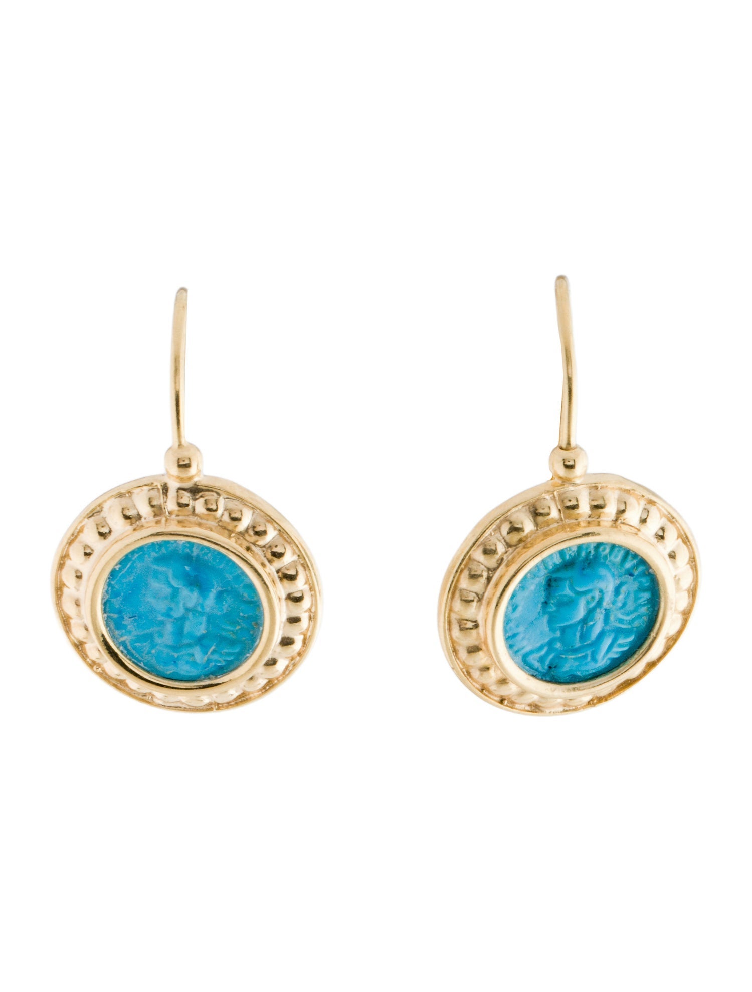 Tagliamonte Dyed Magnesite Cameo Drop Earrings
