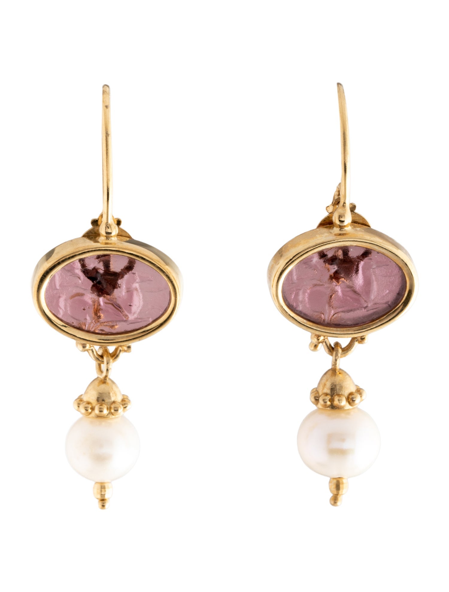 Tagliamonte Venetian Glass Cameo & Pearl Drop Earrings
