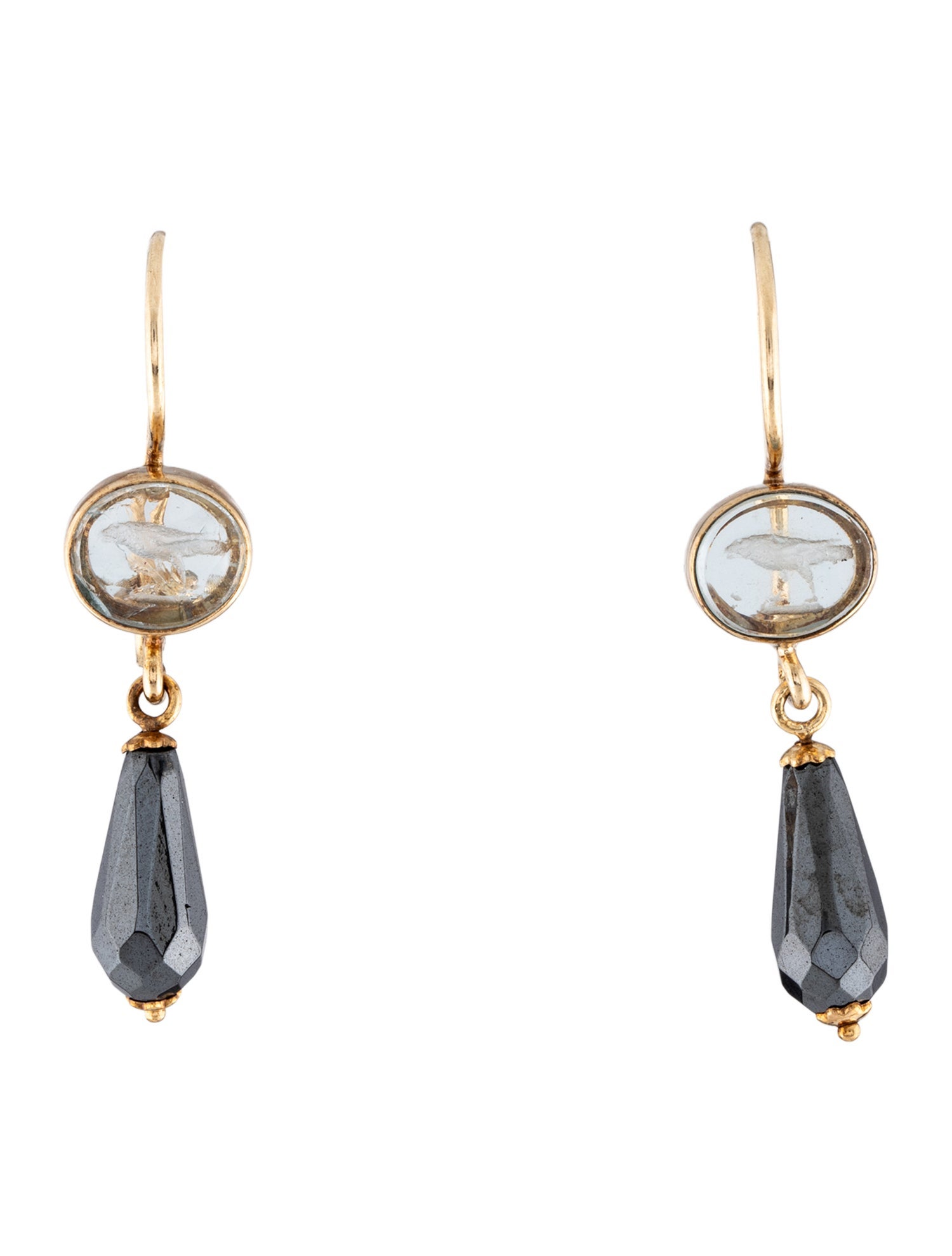 Tagliamonte Venetian Cameo & Hematite Drop Earrings