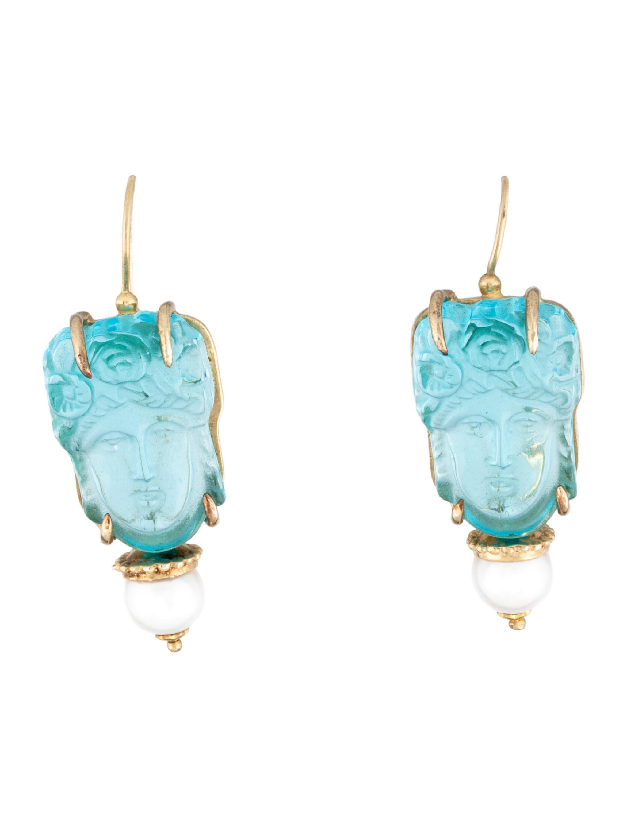 Tagliamonte Pearl Flora Venetian Cameo Drop Earrings