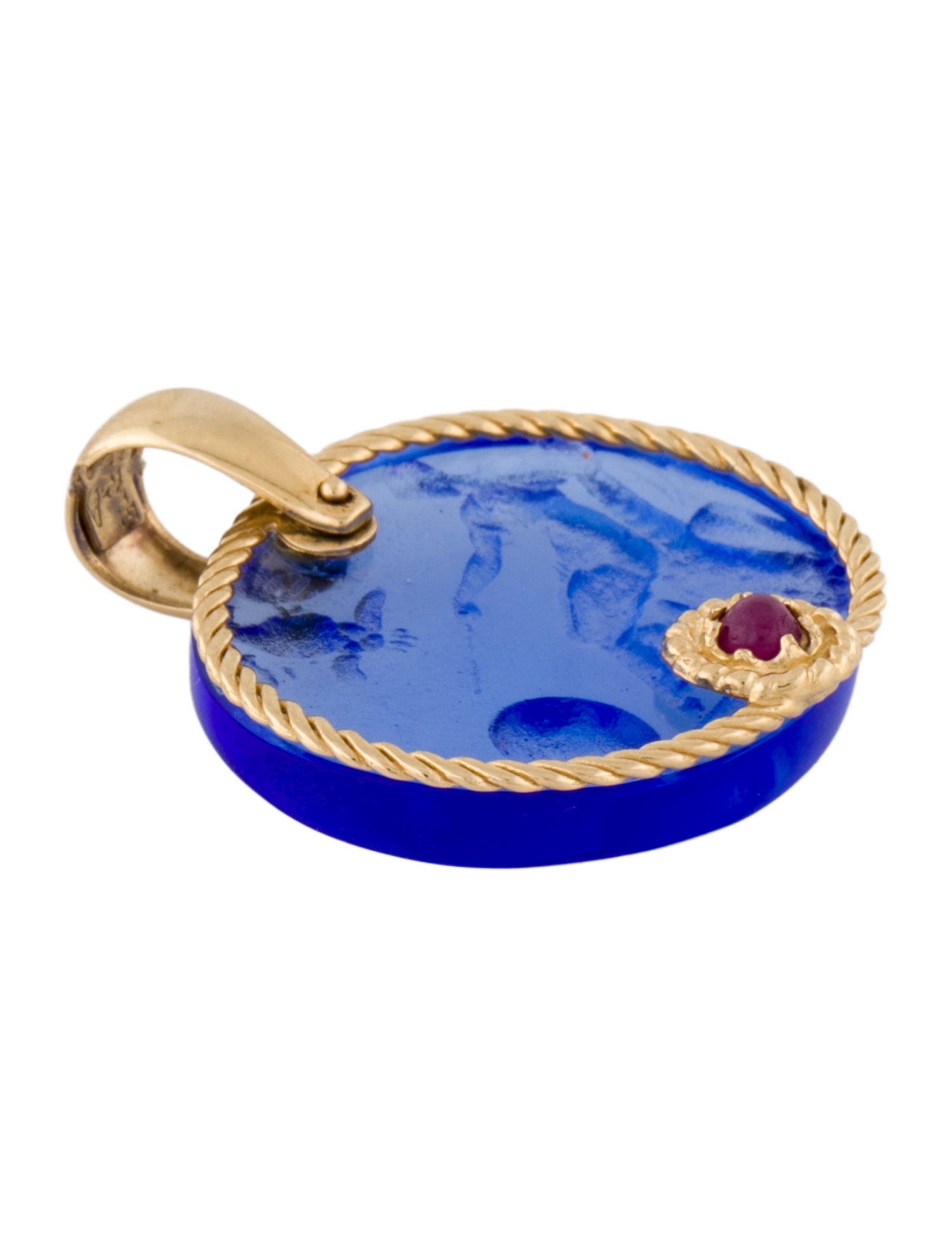 Tagliamonte 14K Ruby Intaglio Glass Pendant
