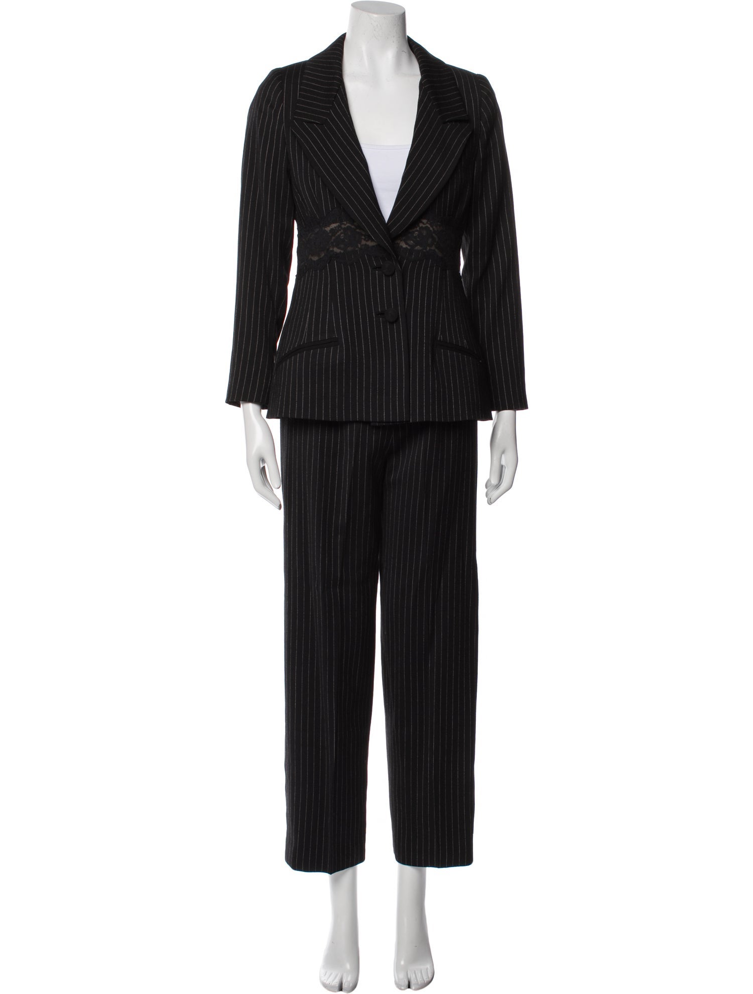 Travilla Virgin Wool Striped Pantsuit