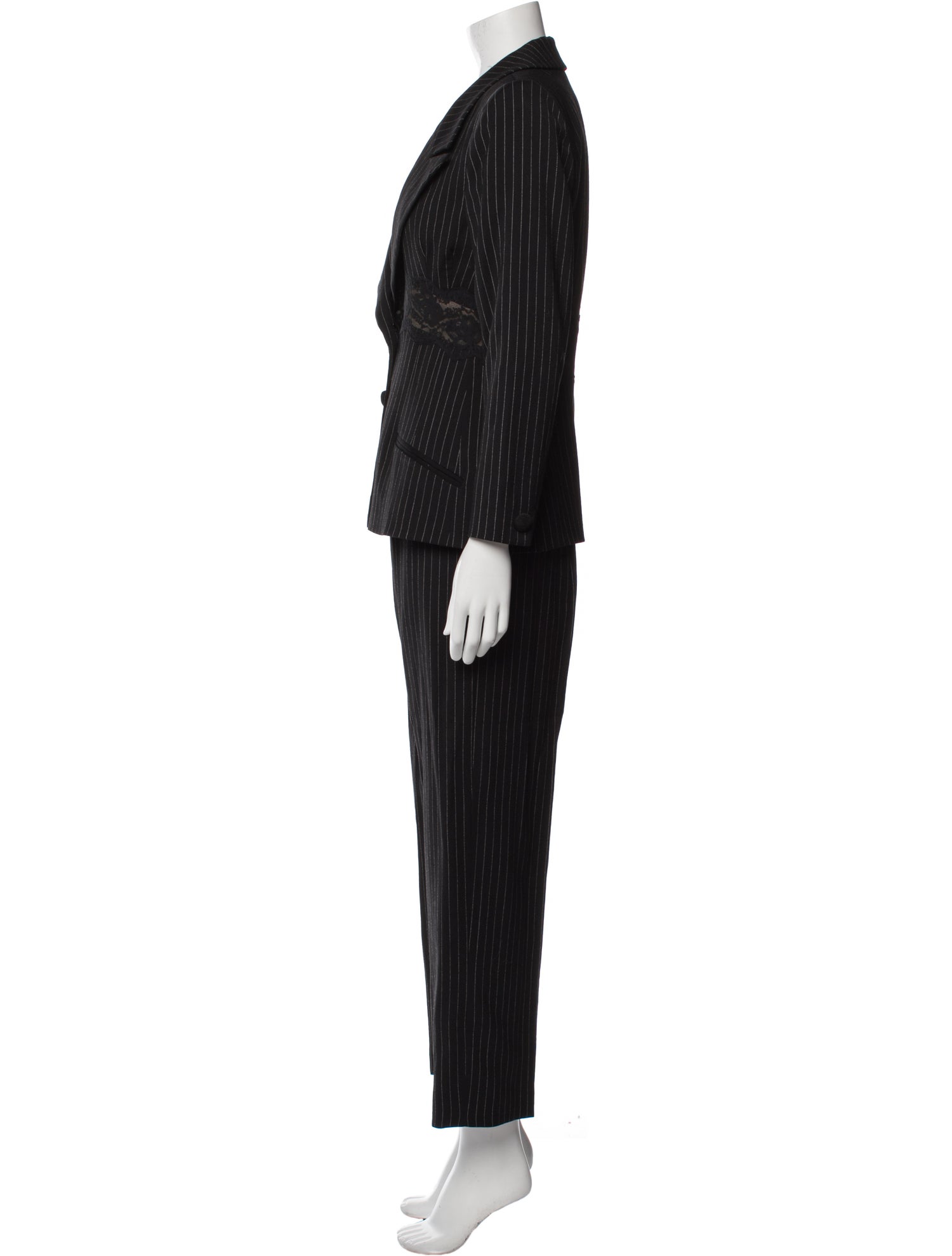 Travilla Virgin Wool Striped Pantsuit