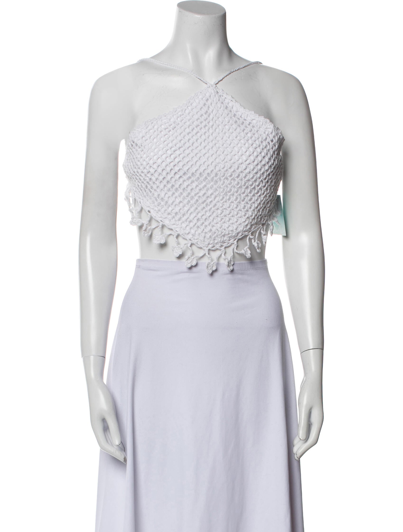 Travilla Printed One-Shoulder Crop Top w/ Tags