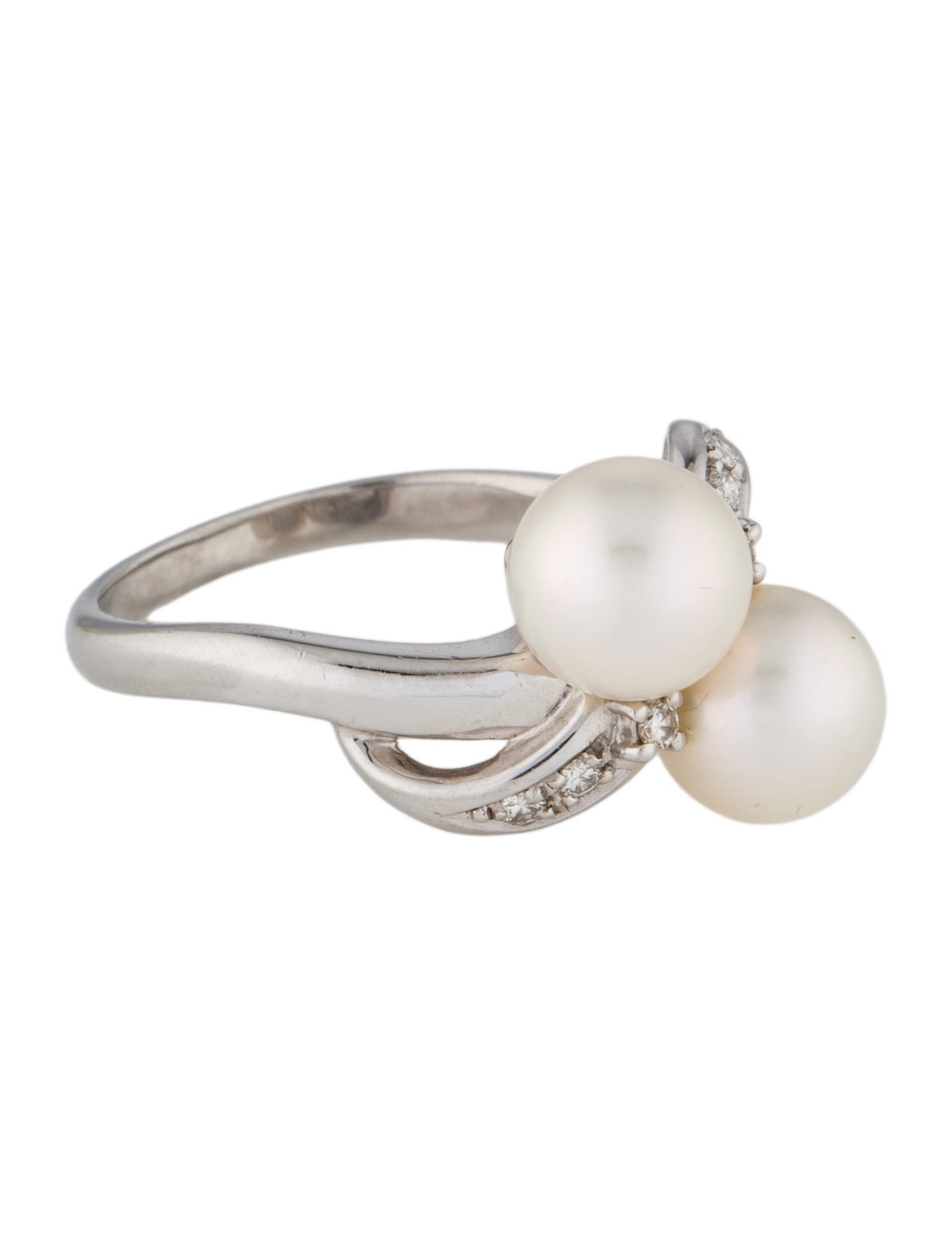 Tasaki Platinum Pearl & Diamond Cocktail Ring